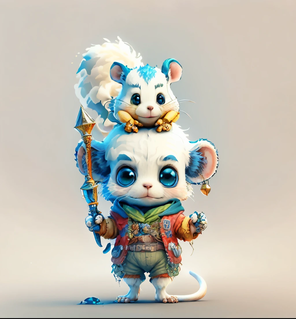 Mouse white,The background is bright,adolable,fantasy,complexdetails,Pubic area is clear,brightly,k hd,32k zodiac signs