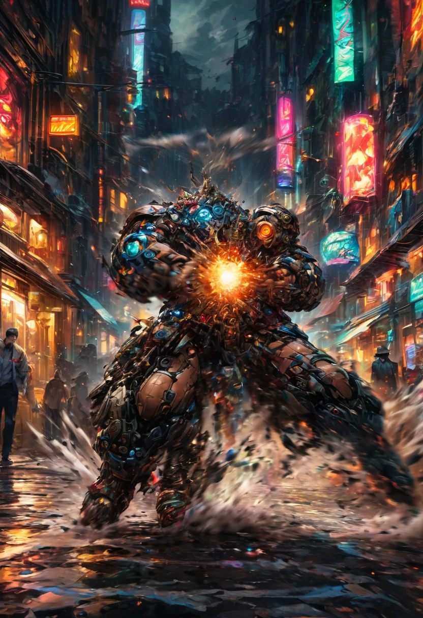 boy, shooter, street, looking at viewer, Motion Blur, best quality, masterpiece, very aesthetic, perfect composition, intricate details, ultra-detailed, Animagine