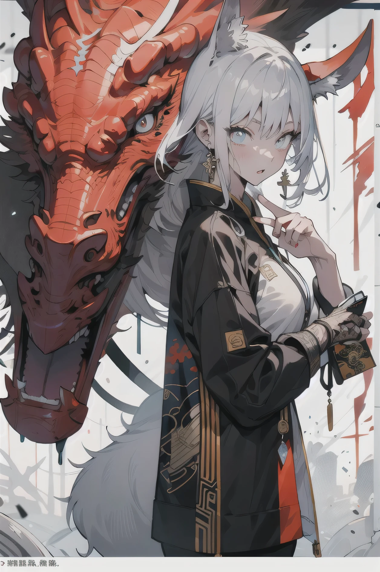 1male, masculine, white hair, ((adult)), long hair, messy hair, blue eyes, red yukata, ((red tattoos)) black underclothing, ((horns)), (old japan background), detailed background, standing on path, expressionless, emotionless, old japan town background, spider lillies, dark atmosphere, dark background, ((detailed eyes)), detailed face, illuminated eyes, dynamic lighting