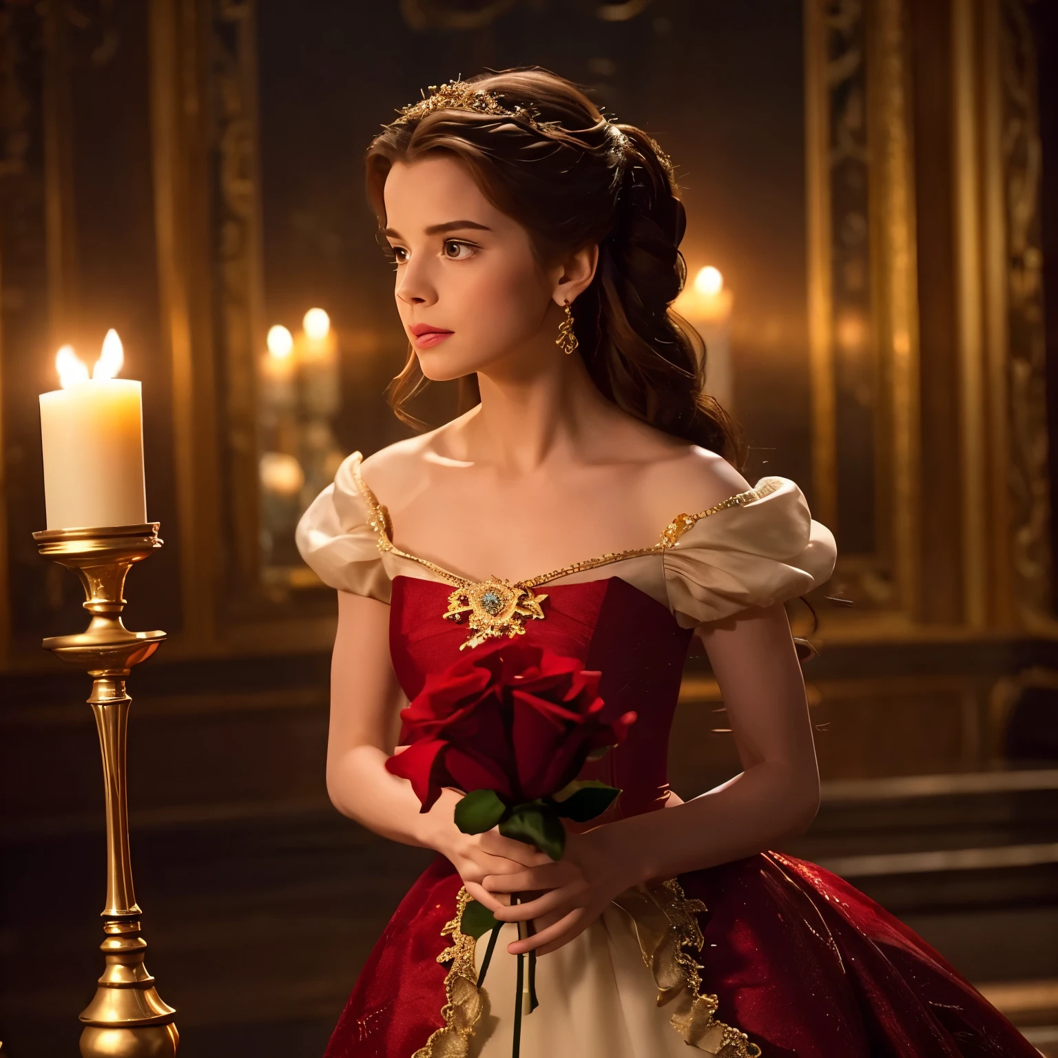 create a picture of the rose from the movie beauty and the beast as a 3d image for my screen background