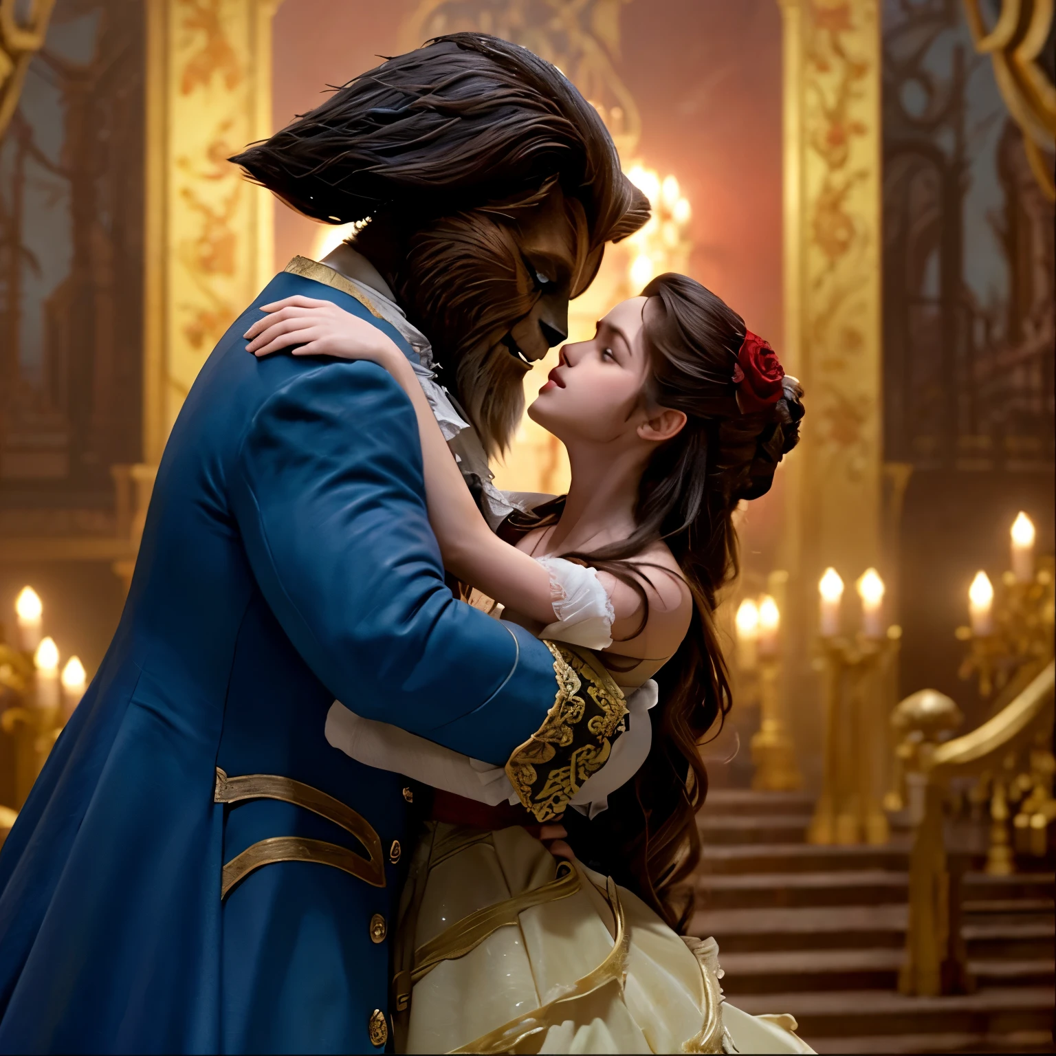 create a picture of the rose from the movie beauty and the beast as a 3d image for my screen background