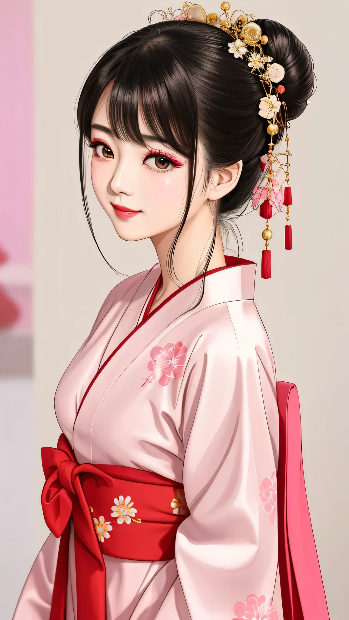 Standing back to back, I close my eyes in shame、Each has a different expression2People and sisters、(2 girls)、⦅Dancing traditional performing arts gracefully)、((big breasts、small face、not exposed))、highest quality、masterpiece、(black hair、Bun Hair)、brown eyes、⦅wide angle、Angle from above, from the waist up、A dynamic pause on a magazine cover、Each person has a different perspective when looking into the distance⦆、(8K high quality、masterpiece、High resolution、Realistic and beautiful light and shadow、(highest quality)、(high resolution)、(very delicate and beautiful)、(beautiful 8k face)、(Close your eyes while smiling、Beautiful eyes)、(Transparent skin)、(soft hair)、(8head and body)、(Japanese-style yukata kimono with pink and orange floral patterns on a white background, mixed with gold powder、wearing a yukata2Japanese beautiful girl)、((tanabata decoration background))、((small face))、(arms up)、thin and small nose、(red lipstick)、(make cheeks red)、(Glossy skin)、((Ink painting style))、extremely thin eyebrows、Overall super high quality、(She wears maiko-style makeup)、Whitening、long and beautiful eyelashes、Glossy skin、(red cheeks),straight nose、masterpiece、highest quality、whole body、 eyebrows visible through hair、Bun Hair、grin、gal、Kogal、Fashionable、woman、fine、Pause、
Waiting to start