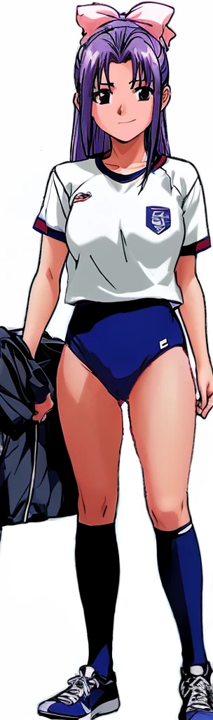 Momoko Koigakubo, a tall girl with beautiful legs, is standing with a smile on her face in a light blue bikini with her legs spread to the sides.。