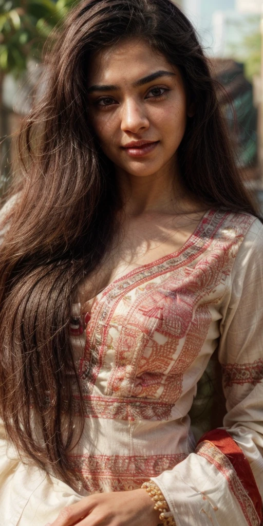 south asian facial features. girl. Should look very beautiful. pretty. Highly detailed and hyper realistic. The skin texture should be highly detailed and extremely accurate. thick black hair and brown eyes. Face must be accurate. Highly detailed face and facial features. Extremely accurate representation of face and facial features. Face should be highly detailed and hyper realistic. Every thing from the body should be extremely perfect and realistic. hyper realistic. Skin texture is natural and realistic. Face is realistic and extremely detailed. Eyes are detailed and accurate. Highly accurate. eyes should be realistic and accurate. hyper detailed. perfect details. realistic proportions. hyper realistic skin texture. smiling. black eyes. eyes are black.