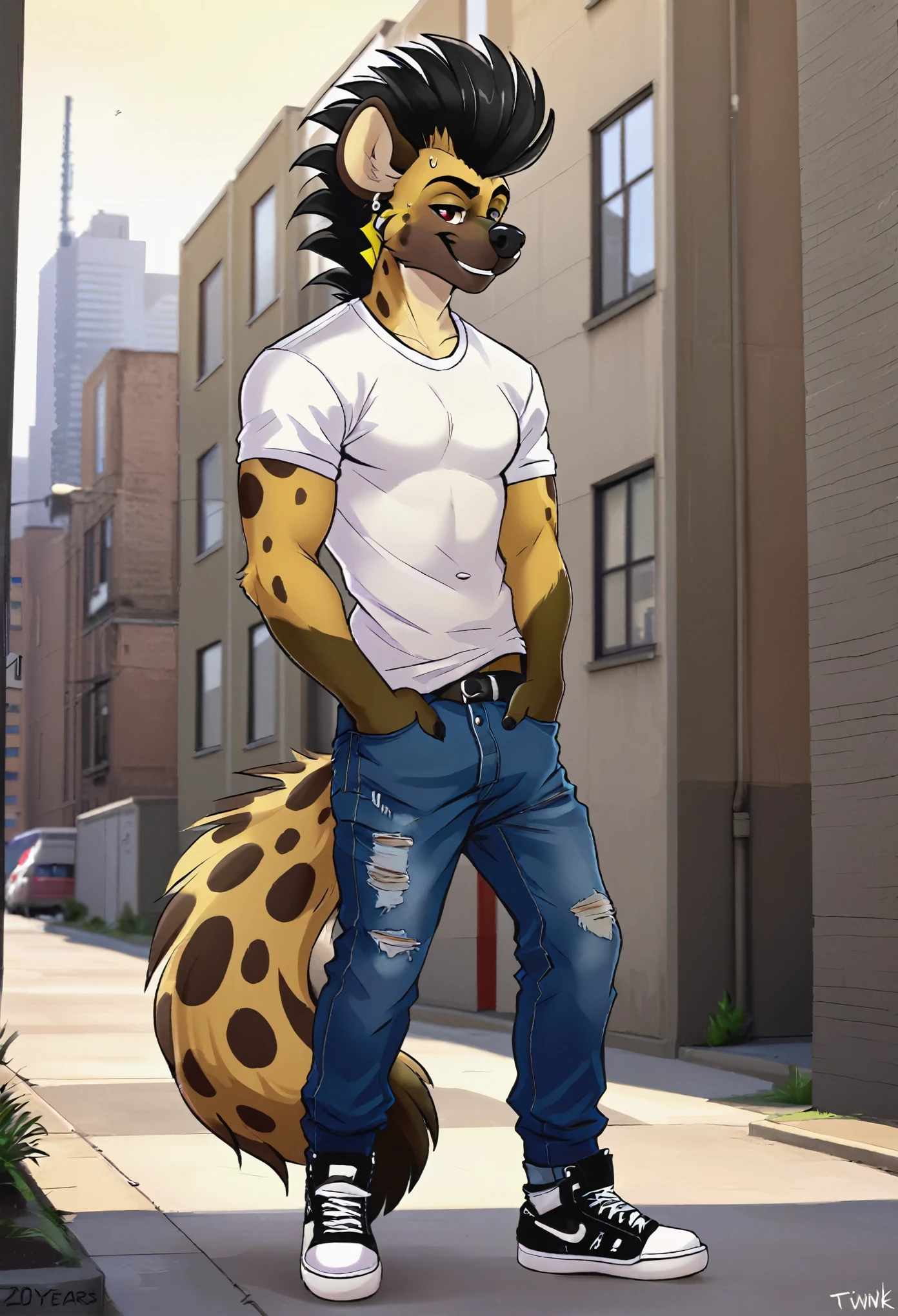 masterpiece, high quality, absurd res, digital painting \(artwork\), by zackary911, dacad,(anthro,fluffy fur,character focus:1.1),anthro male lion,short hair,portrait, hair covering eyes,panorama,character focus.(detailed background:0.7),solo,furry,furry male ,male focus,anthr,(Full body fur, lion tail, tan fur, hair covering eyes, long light brown hair:1.2),(long canines, shorts and hoodie, scruffy, skinny :1.2),(outside, day, beach:1.1) (hair covering eyes, long hair, smiling,:1.3)