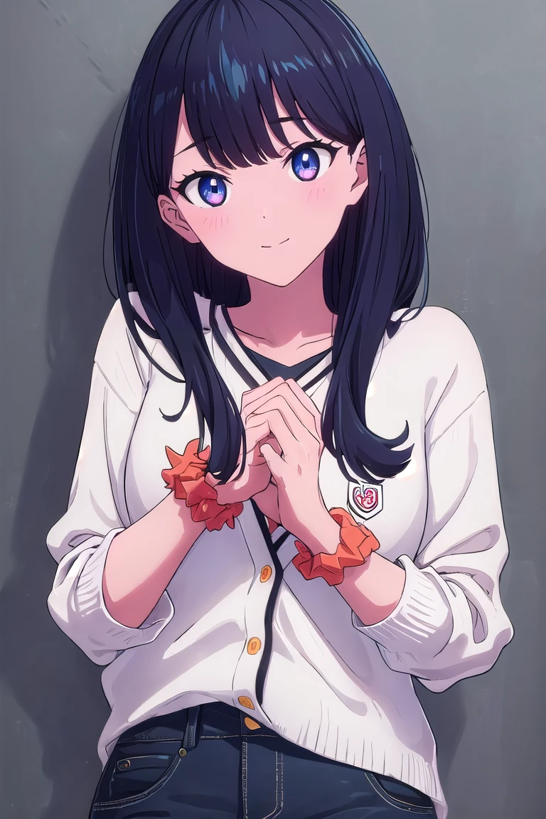 (high quality:1.1), cinematic lighting, sharp focus,
	absurdres -after_fellatio after_oral black_hair blue_eyes blush cardigan commentary_request cum cum_in_mouth cum_on_object cum_on_tongue cumdrip cupping_hands female gomapeny gradient_background gridman_universe heart hibiki_yuuta highres holding holding_photo long_hair looking_at_viewer netorare open_mouth oral_creampie orange_scrunchie own_hands_together partially_unbuttoned photo_(object) scrunchie simple_background solo ssss.gridman standing stray_pubic_hair takarada_rikka teeth thick_cum tongue tongue_out upper_teeth_only white_cardigan wrist_scrunchie yellow_cum