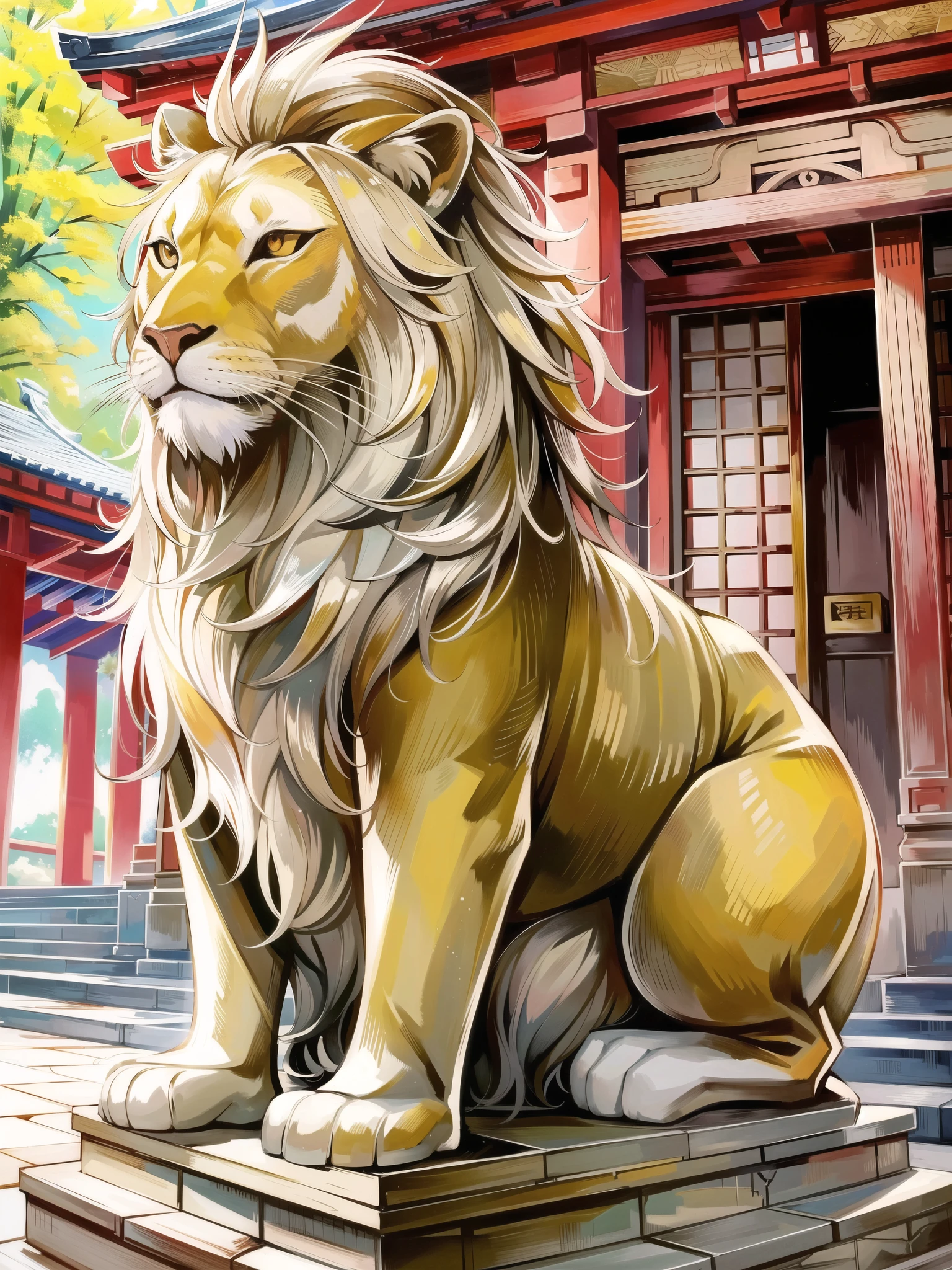 狛dog（Sesameいぬ）What is、lionに似た日本の獣で、considered to be an imaginary creature。Statues on either side of the entrance to shrines and temples、Or a pair facing each other on the left and right sides of the front of the main hall/main hall.、Alsoは守るべき寺社に背を向け、It is often placed directly facing the worshipers.、Alsoその際には無角のlionと有角の狛dogとが一対とされる。Origin is Persia、Lion in India（lion）There is a theory that it is a statue depicting[1]。Also、It is said to have its origins in the lion statues that guarded sacred areas in ancient Egypt and Mesopotamia.。At Meiji Shrine、This statue depicting a lion dates back to ancient Orient India.、In the ancient Orient、sacred、As a god or protector of the throne、There is a trend to use lions.、A good example of this is the Sphinx.[2]。
In ancient times, Goguryeo and Goryeo were the ancient names.「Sesame」It was sometimes read as[3]。At Meiji Shrine、The time of introduction is not indicated,、日本人が異様な形の生き物をdogと勘違いし、Because it was introduced from Korea、高麗dogと呼ばれるようになったとの説を紹介している[2]。「Sesameいぬ」There are various theories about the meaning of、It was used as a talisman.「Resist the devil（Sesame）dog」