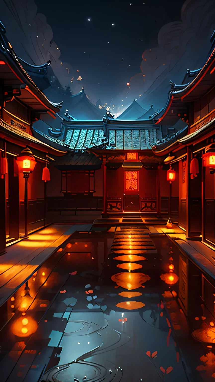 Picture a serene Chinese courtyard nestled in the heart of the Ming Dynasty, bathed in the soft glow of a moonlit night. Ancient wooden structures, intricately carved with delicately painted floral motifs, create an elegant atmosphere. The Manhwa style of this scene unfolds through delicate and flowing brushstrokes, each line conveying a deep sense of history and tradition.
Movie light effects cast a gentle, ethereal glow over the scene, as if transporting us into a magical world. The rich details of the antique interior design emerge from the shadows, each piece showcasing a story of its own. The intricately crafted lanterns,