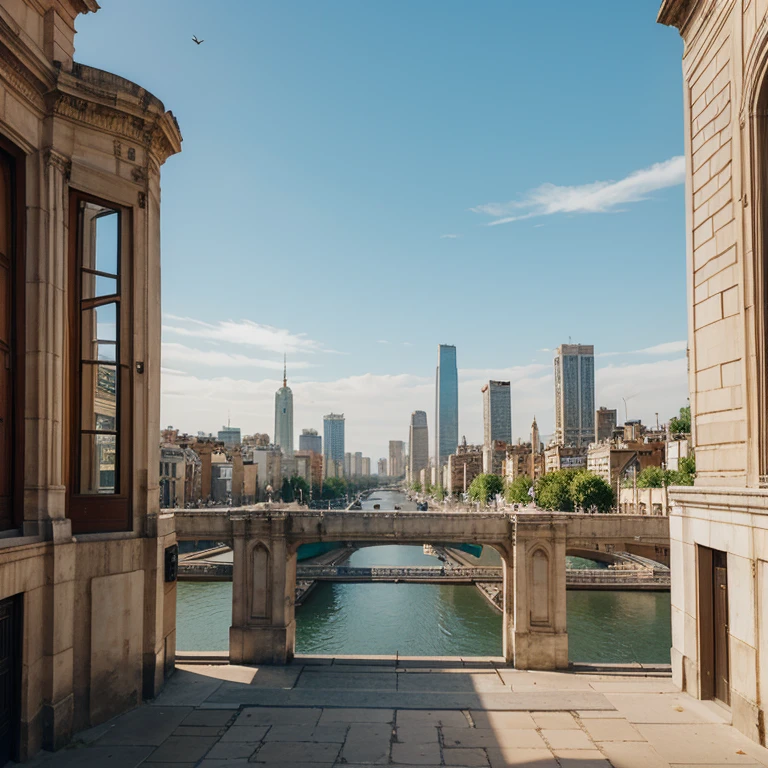 Very big city, clean, where do the good ones live?, civilians. The city is ruled by a young beautiful Queen. City in the style of the 18th-19th century.
