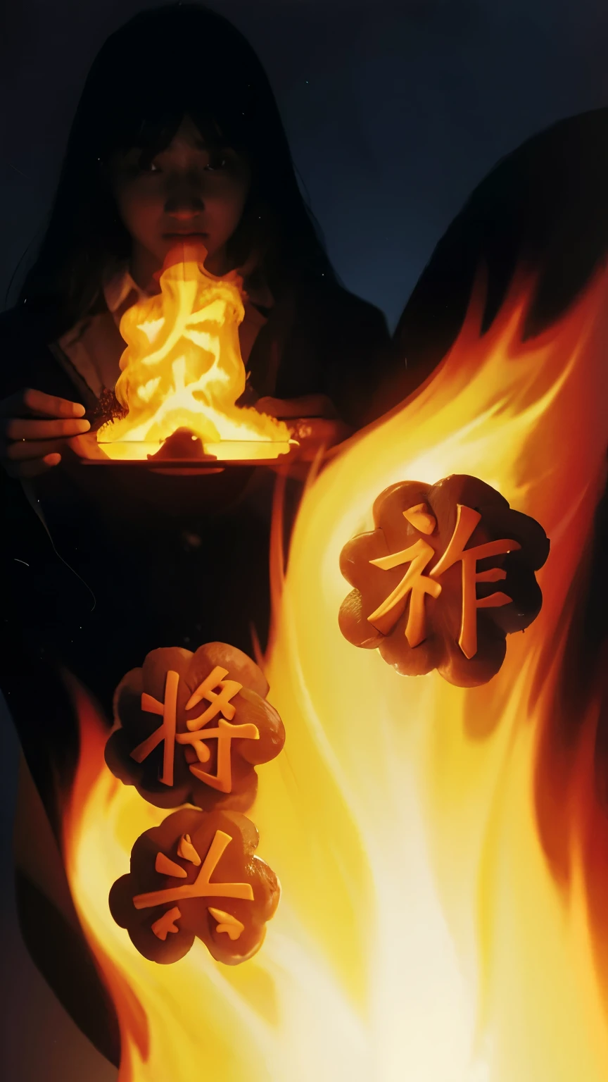 The burning fire，flaming font