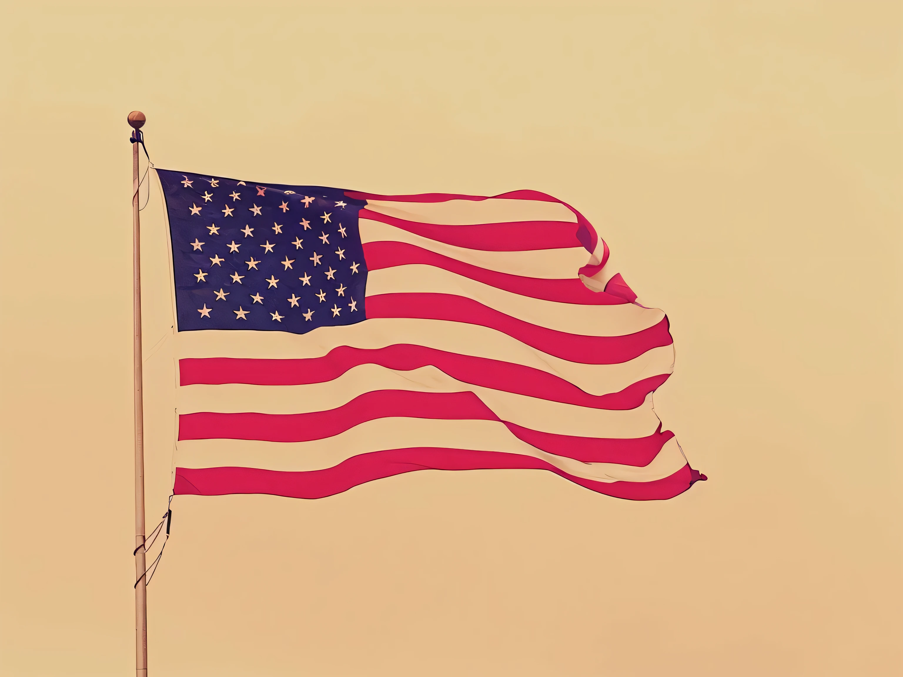 there is a flag flying in the wind on a pole, american flag, us flag, usa flag, american flag in background, american flags, american exceptionalism, american flag on background, stars and stripes, raised a bloody american flag, patriotic!, patriotic, flag in hands up, redscale photography, spangled, flag, by Kurt Roesch, american progress