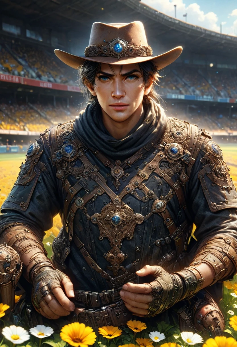 cole flowers field, Realistic, (masterpiece, best quality, perfect composition, very aesthetic, absurdres, ultra-detailed, intricate details, Professional, official art, Representative work:1.3), (Animagine:0.01)