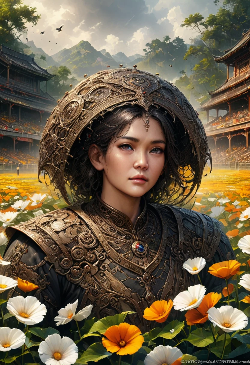 cole flowers field, Realistic, (masterpiece, best quality, perfect composition, very aesthetic, absurdres, ultra-detailed, intricate details, Professional, official art, Representative work:1.3), (Animagine:0.01)