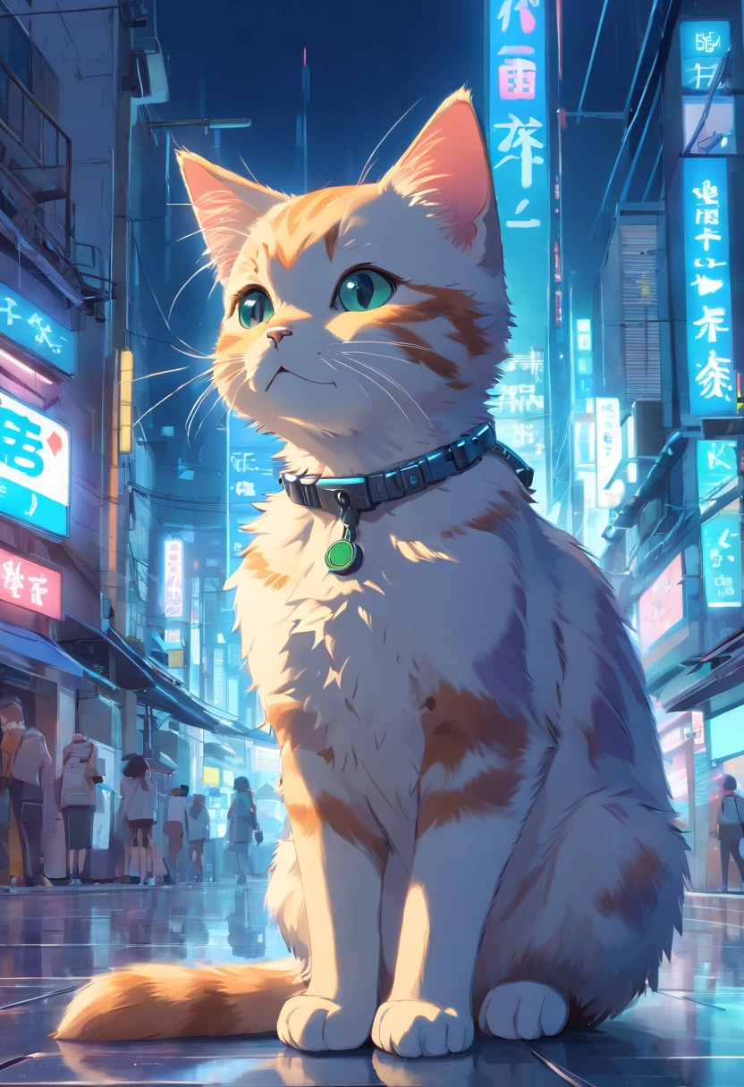 Cute kitten made of metal, cyborg, cyberpunk style, ((complex detail)), hdr, ((complex detail, ultra-detail)), cinematic shot, vignette
