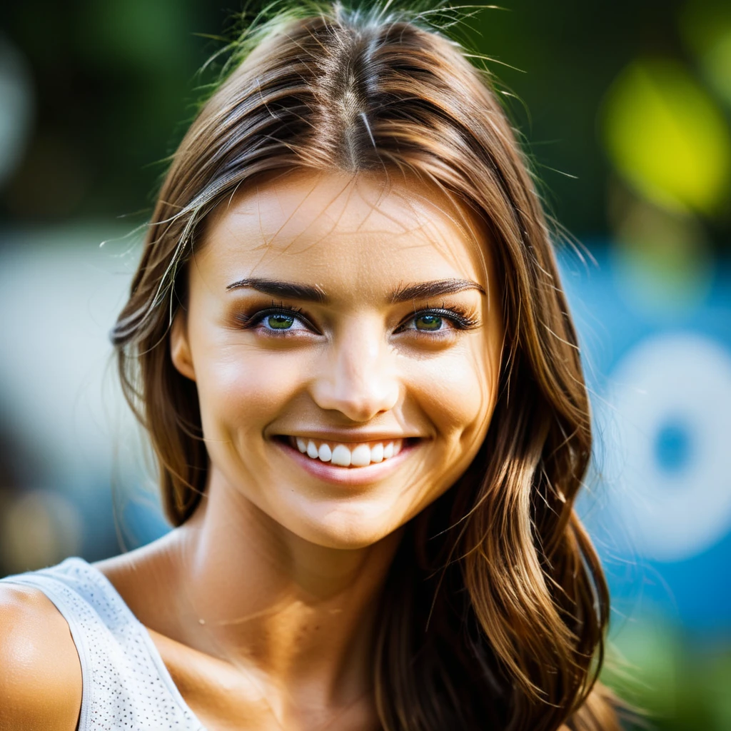 Super high res portrait photo skin texture of a stunning young woman smiling,f /2.8, Canon, 85mm,cinematic, high quality, skin texture, looking at the camera,   