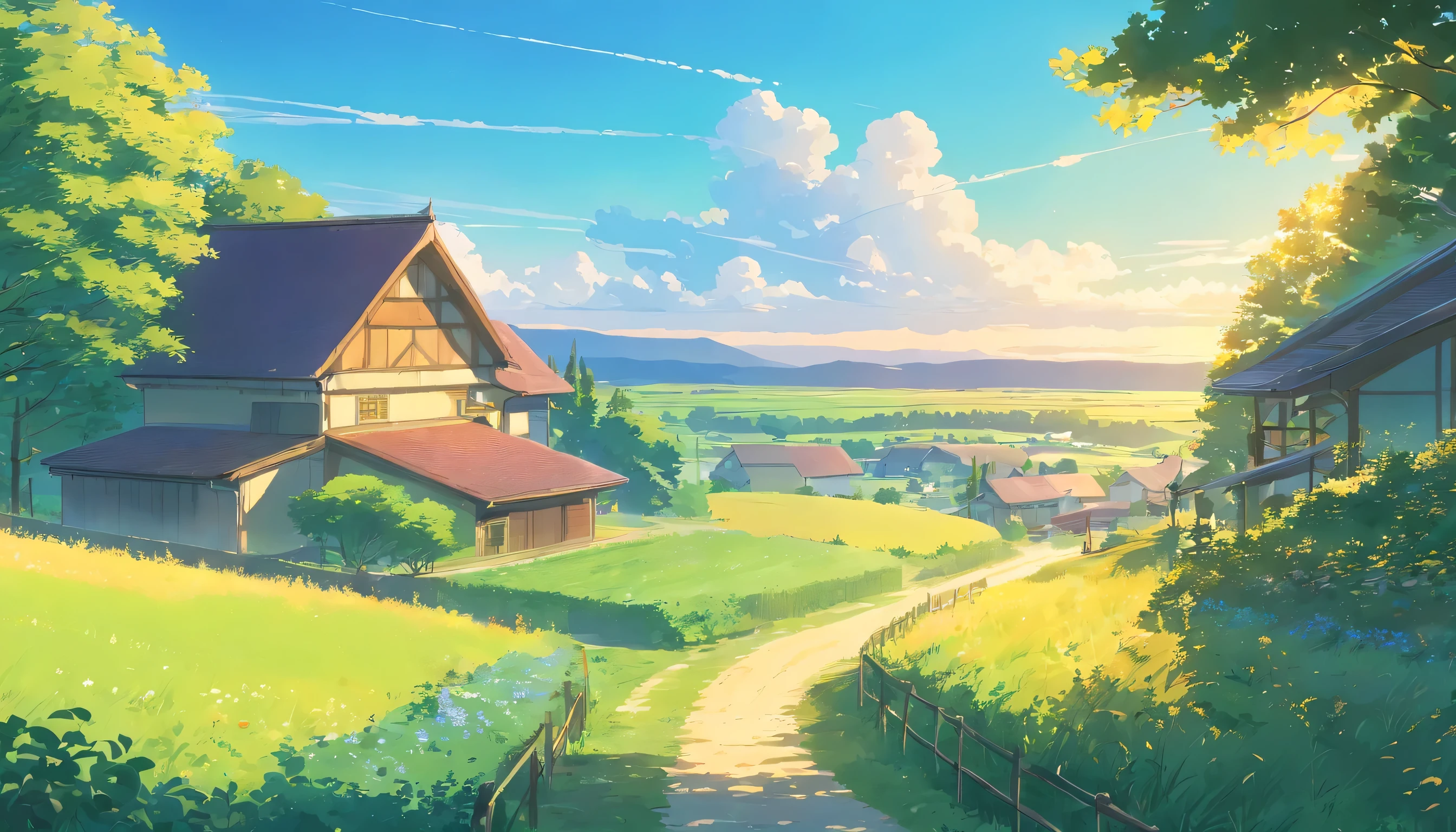 european countryside landscape，Lush，