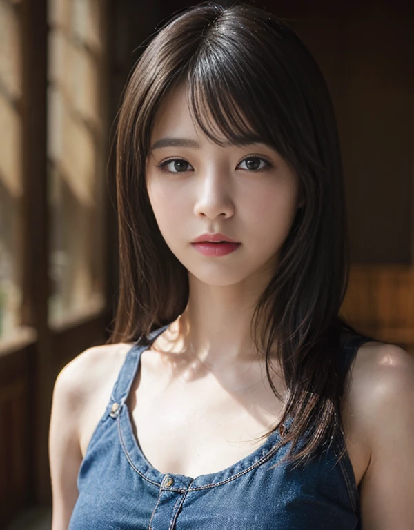 1girl, woman, masterpiece, best quality, highest quality, cinematic lighting, (volumetric lighting), extremely detailed CG unity 8k wallpaper, focused, 8k wallpaper, extremely detailed, ultra realistic, photorealistic, sharp focus, absurdres, (HDR:1.2), (high contrast), photograph, detailed and intricate, instagram, portrait, highly detailed, digital painting, artstation, concept art, smooth, sharp focus, illustration, cinematic lighting, (big :1.2), (whole body:1.2), tank top, open shirt, open the buttonow thigh, mini skirt, seductive pose, looking at the viewer.