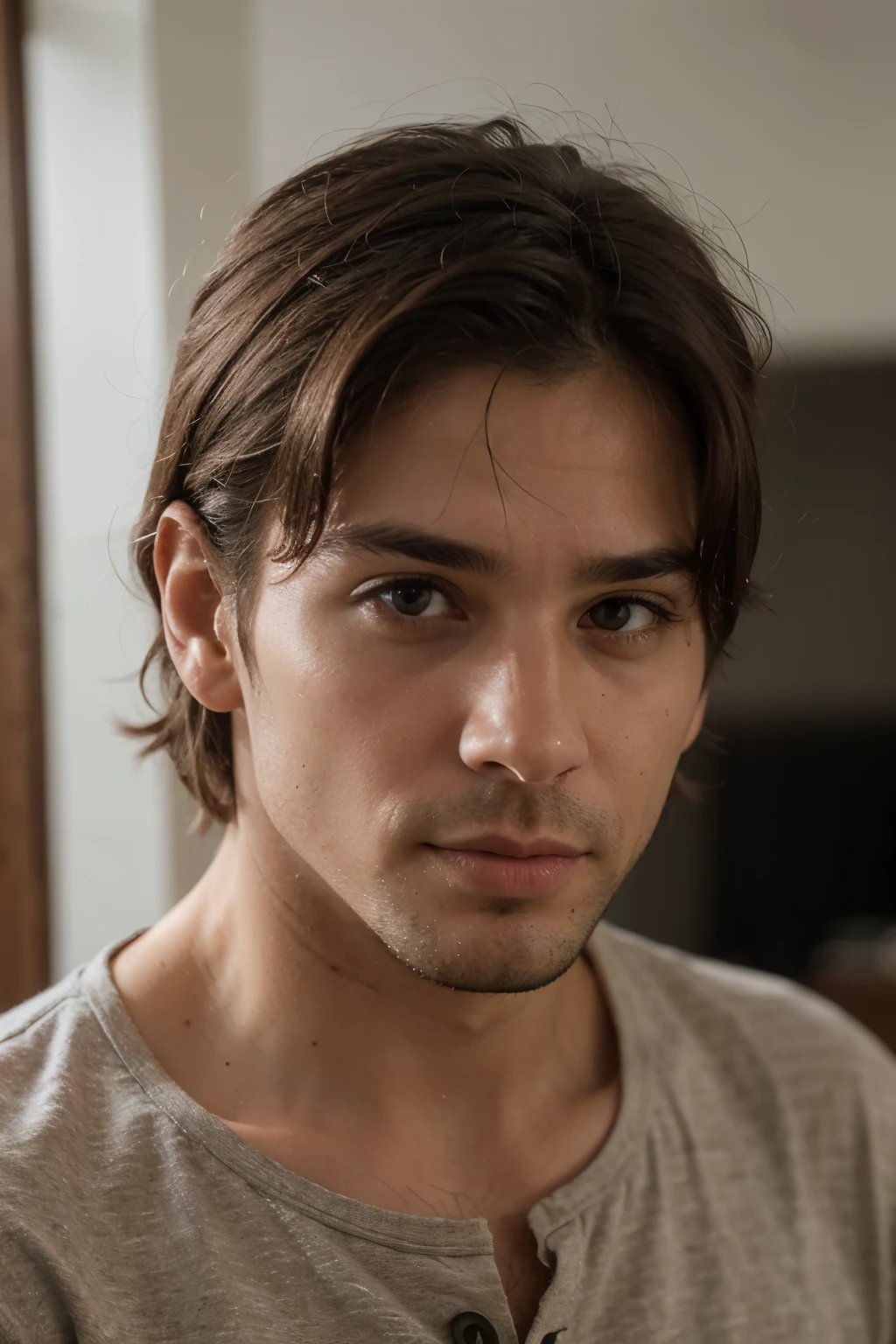 homem, 35 anos, cabelo curto, sem barba
