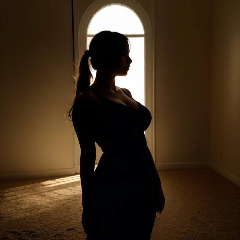 Silhouette of 1 curvy girl