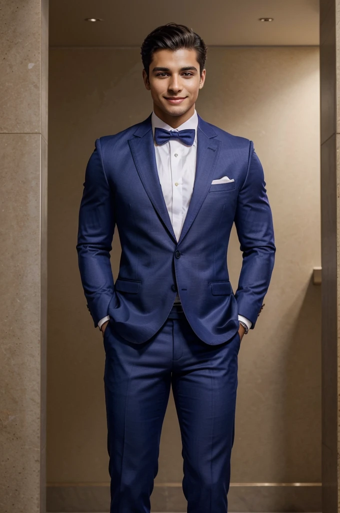 One Rich Young Man, Fit for Insta reel, Lean muscular physique, wearing High class formal cloths, looking straigth in The camera, little smile on face, more realistic like human