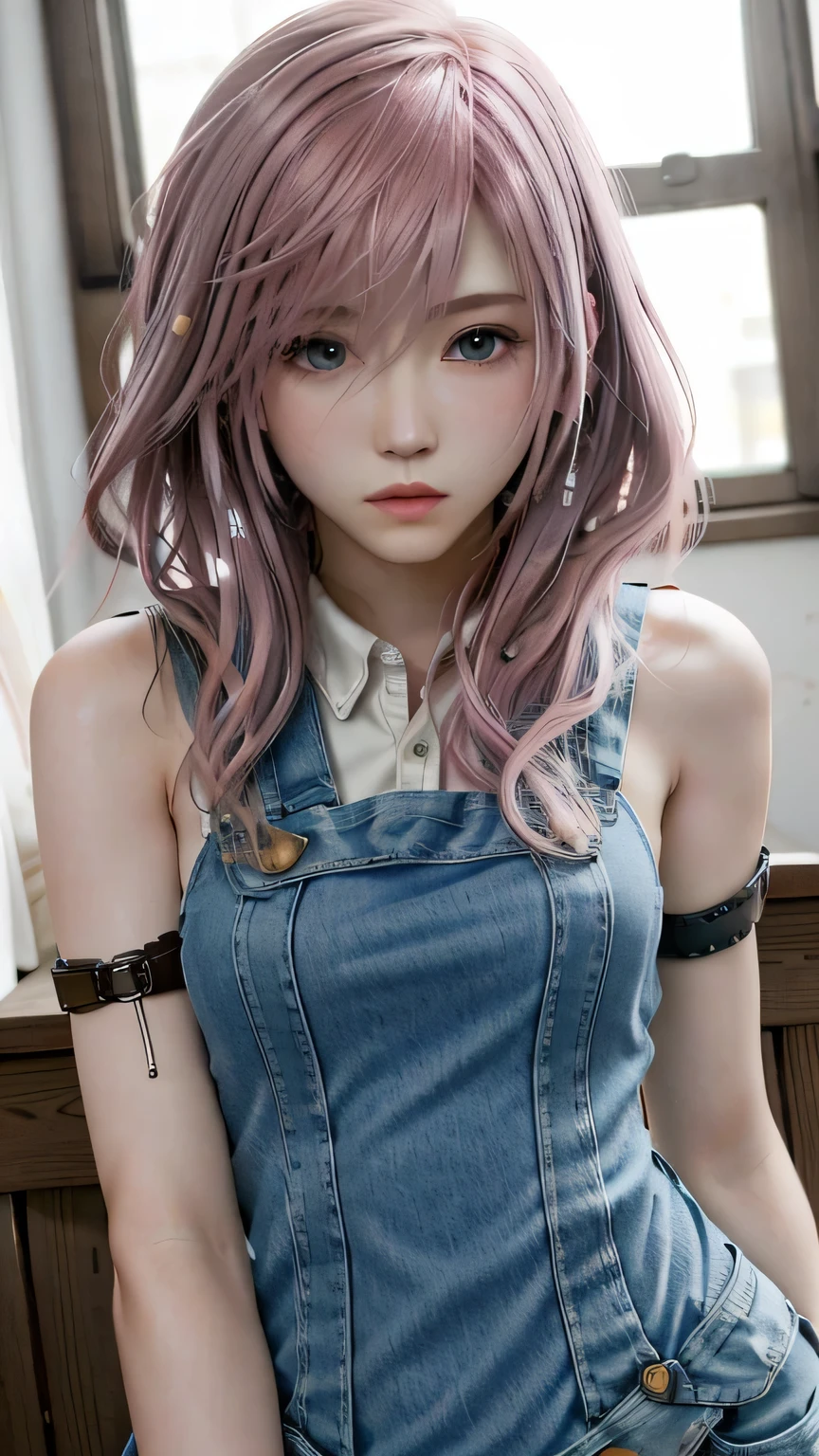 (masterpiece, highest quality:1.3)
1 girl, alone, so beautiful、long hair, pink hair、denim、private server
