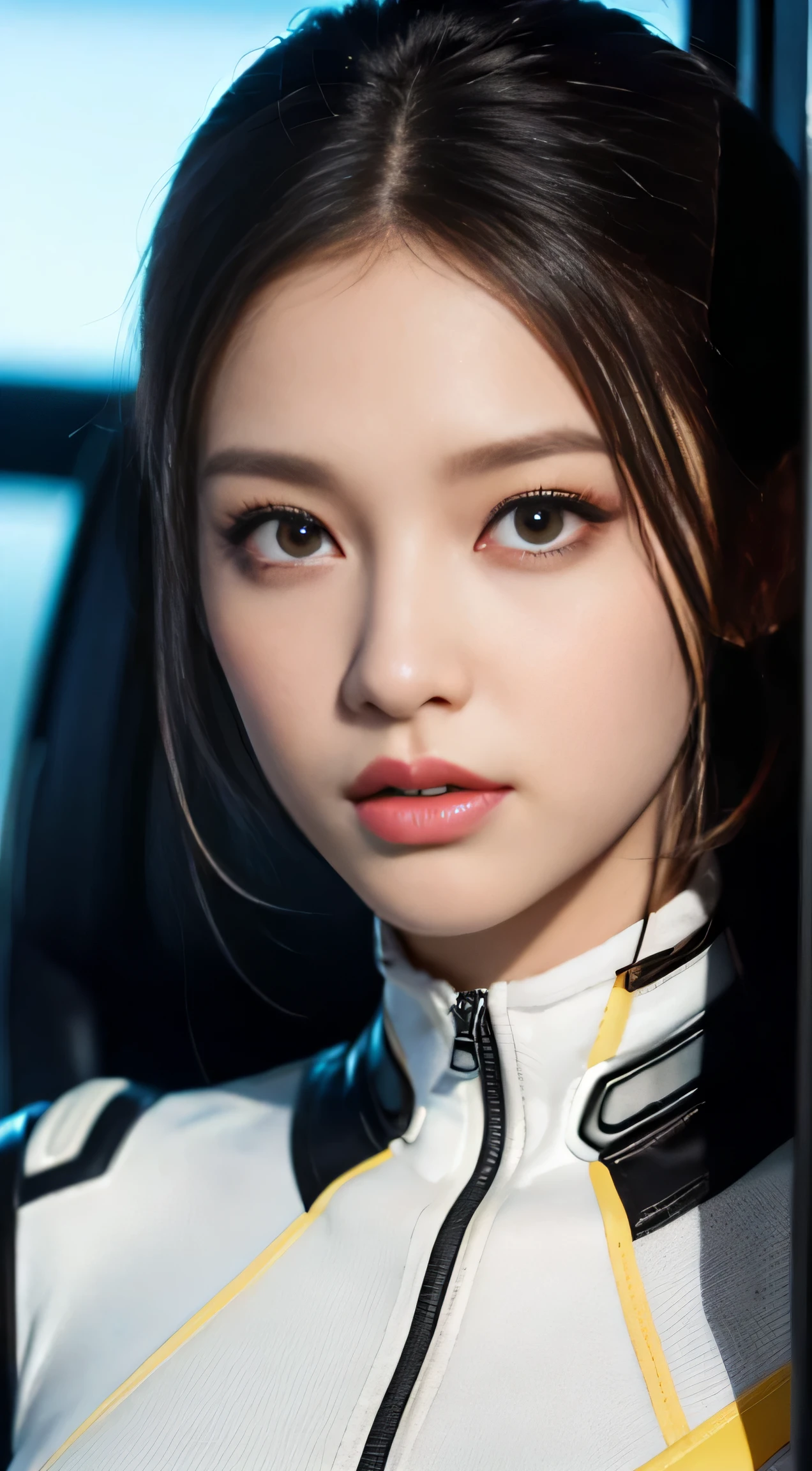 (best quality,4k,8k,highres,masterpiece:1.2), ultra-detailed, (realistic,photorealistic,photo-realistic:1.37), (beautiful detailed eyes, beautiful detailed lips, extremely detailed eyes and face, long eyelashes), studio lighting,physically-based rendering,vivid colors, (big , super big , super extra big , ass:0.8), (portrait, smile and laugh:1.37), (space punk, space suits, metallic materials, sharp and futuristic designs, geometric patterns, transitions, three-dimensional elements, LED lights, hardware decorations, glow-in-the-dark elements, futuristic helmets, transparent visors, LED lights, heads-up displays, patches and emblems representing aerospace organizations and space exploration missions, advanced functionality, breathability, temperature control, water resistance, survival in space environments Characteristics:1.2), (space ship, cockpit:1.37), ballgag 