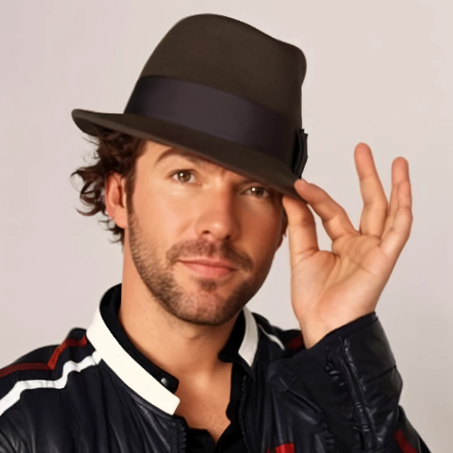 rick astley de jaqueta posando para uma foto, retrato do homem robusto, Artur Bordello, Dia Charlie, Zack da Rocha, Hibbary!!, Miguel Iglesias, sebastian luca, he is wearing a hat, with hat, desgrenhado, stefano brunesci, , wears a destroyed hat, Beto Val, olhar desleixado, Melhor