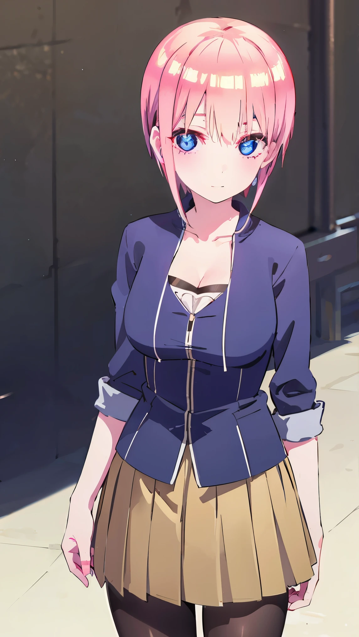 ichikanakano, ichika nakano, short hair, bangs, blue eyes, hair between eyes, pink hair, earrings,
BREAK (pantyhose,pink pleated skirt,gothic dress, cleavage:1.2)
BREAK happy, erotic, hentai,looks at viewer, BREAK (masterpiece:1.2), best quality, high resolution, unity 8k wallpaper, (illustration:0.8), (beautiful detailed eyes:1.6), extremely detailed face, perfect lighting, extremely detailed CG, (perfect hands, perfect anatomy),