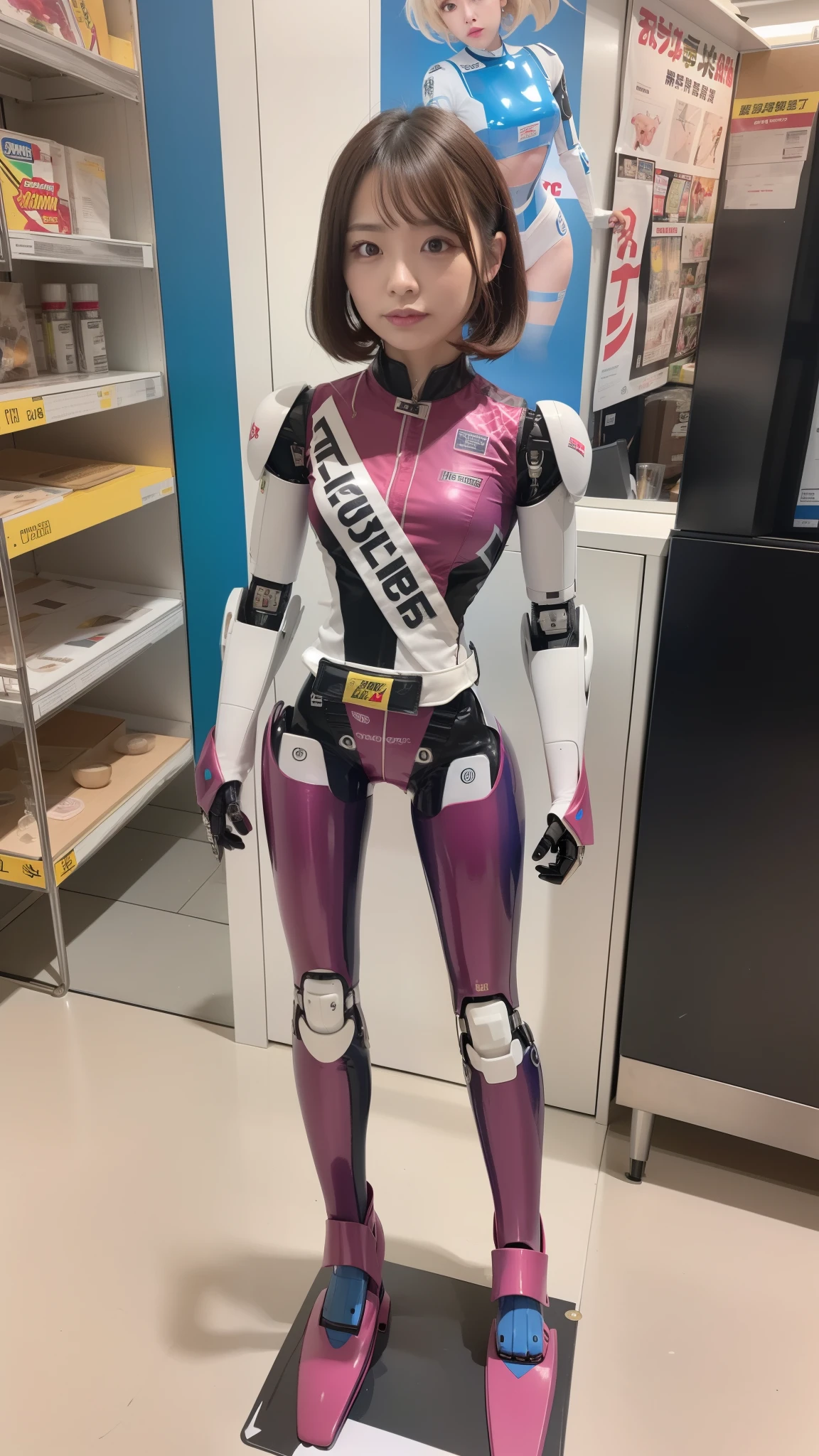 Race-queen, robot, silver costume