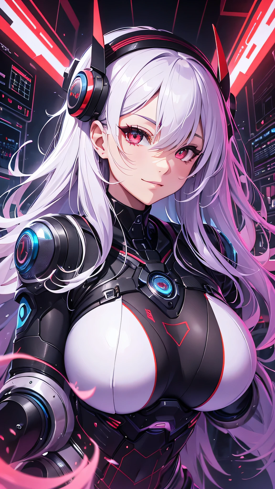 最high quality、best image quality、masterpiece、android girl((18-year-old、 By becoming、vest bust、medium bust,wide open breast tea、red glowing eyes, water hair、messy hair、long hair、thin,highest valley、white robot body、shining blue body、Close ~ eyes、All connected to cables、Show the whole body、robot arm、robot feet、villain、evil smile、squat、turn your butt)),high quality、beautiful art、background((dark bio facility、dark room、Infrared Sensor、red lighting))、Flight、debris flies、Depth of written boundary、movie、visual art、perfect art、8K,genuine、