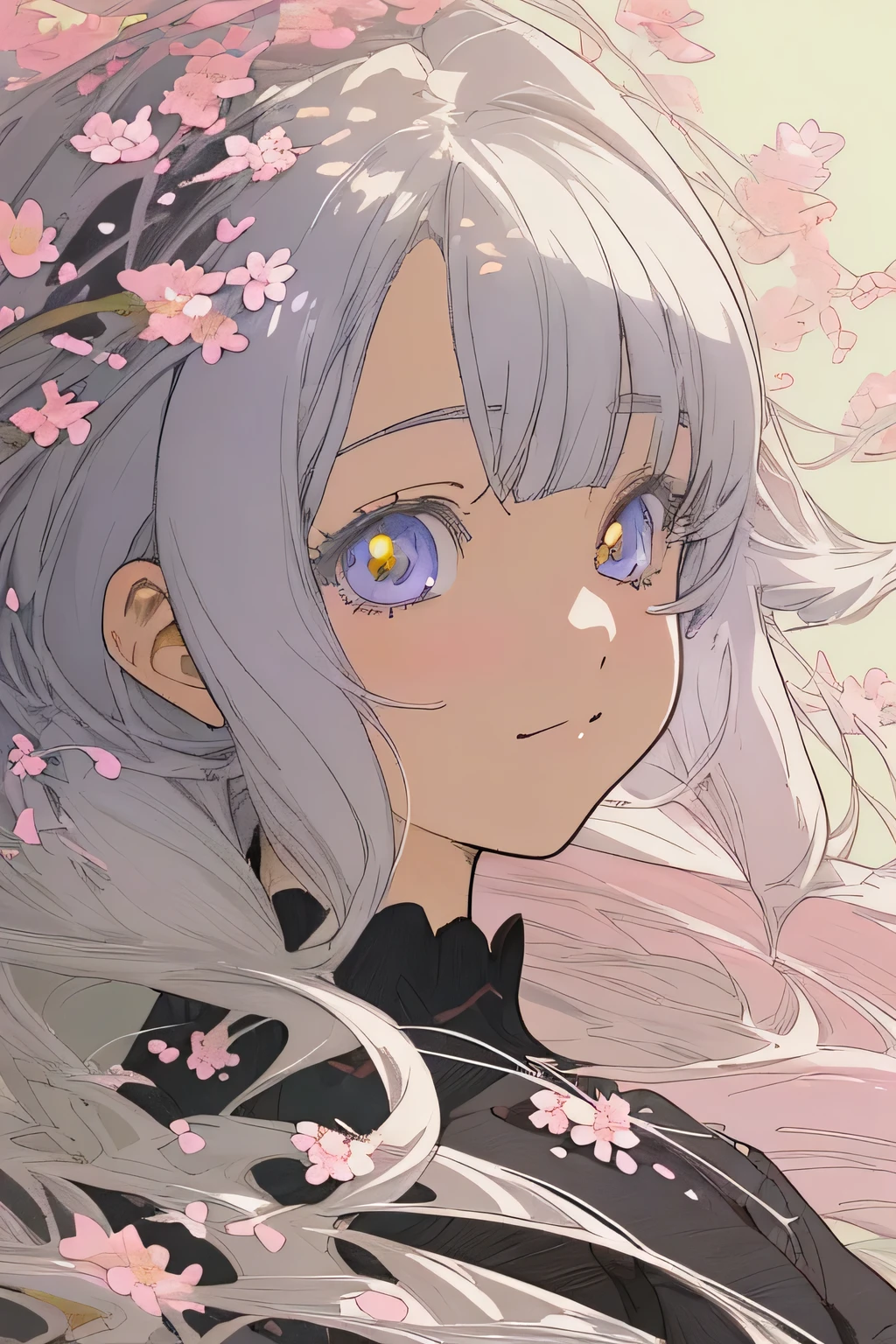 Close up portrait of a person wearing a dress with flowers, Great anime, beautiful anime art, beautiful anime artwork, detailed anime artワーク, detailed anime art, Clean and meticulous anime art,  wearing a dress, beautiful fantasy anime, Detailed anime original drawing, anime illustration, beautiful anime, pixiv style, Black Cat Girl, Anime Barbie, anime fantasy illustration