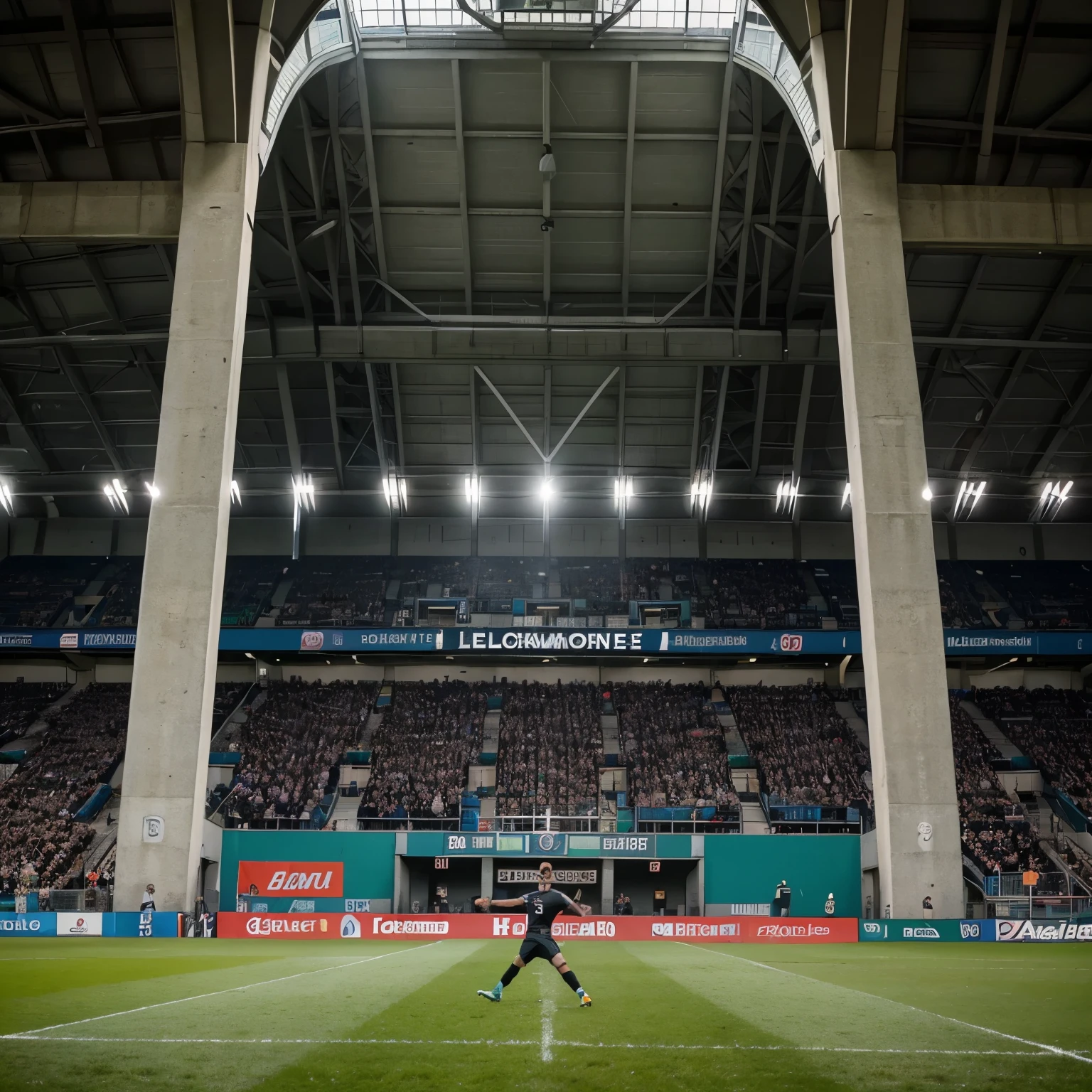 post von kicker auf instagram was man darauf lesen soll :relegation 2024,KSC vs Mönchengladbach Kick-off 20:45 im Sildparkstafion,im Hintergrund KSC Fans mit Choreo und spieler auf dem feld 