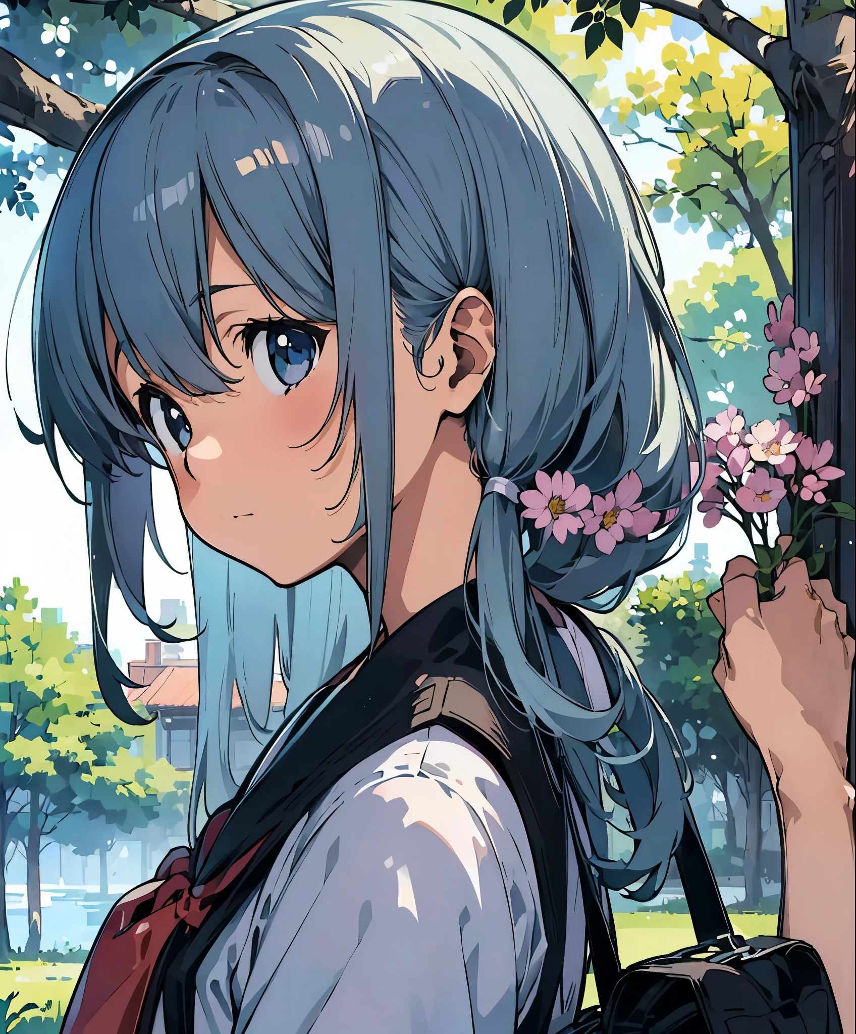 (masterpiece、最高quality、最高quality、official art、beautiful beautiful:1.2)、(1 girl:1.3)Hatsune Miku、twin tails,巨乳Adorable blue jay in a tree covered with flowers, greg latkowski, oh, Android Jones, Russ Mills, James Jean, Sui Ishida, Edwin School Bag, Eduardo Paolozzi, pleochroism, ultra_be familiar with, ultra_quality, CG Association, intricately be familiar with, color depth, perfect composition, Adorable blue jay in a tree covered with flowers