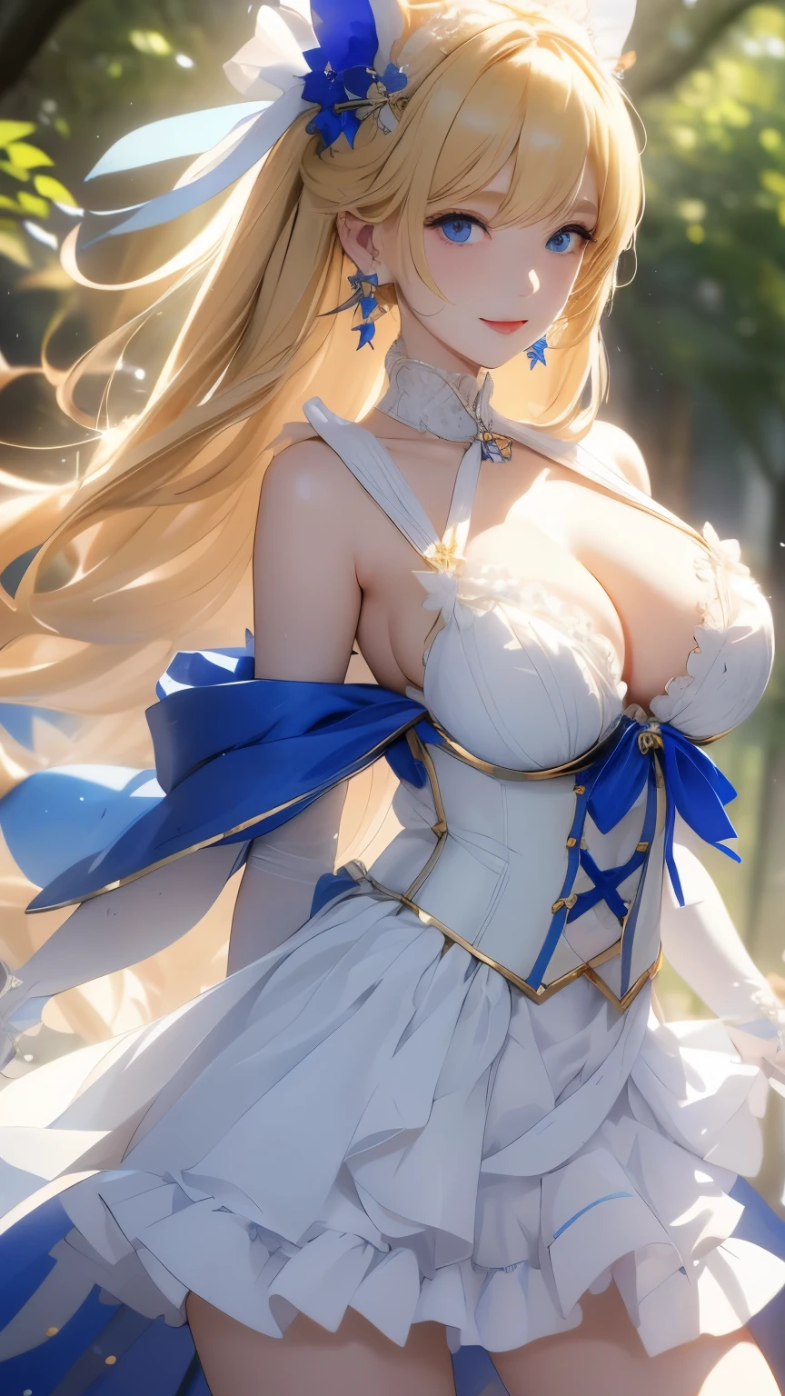 perfect face　blonde　super long hair　bangs bangs　double eyelids　frills　maid　white skin　blue eyes　high school girl　Large skin area　pale skin pigment　lure　big breasts 　Thighs　I&#39;m not wearing them　anime style　Furifuri　big ribbon　lapis lazuli　cute　tits　in the forest　super mini skirt　white blouse　Absolute area　earrings　sticking out one&#39;s shoulders　Busty　Transparent　breast bag　I can see it　charming　uniform　masterpiece　perfect　Sex　side boob　****ta　sexual　cleavage　girl　chest emphasis　Harem　sex slave　corset　pure gold　looking here　super breasts　Queen　smile　smile　welcome　good morning　Welcome　Titty fuck　I can not stand it　hands behind your back　whole body　really like　underboob　Man's lust　Invisibility　パンツI&#39;m not wearing them