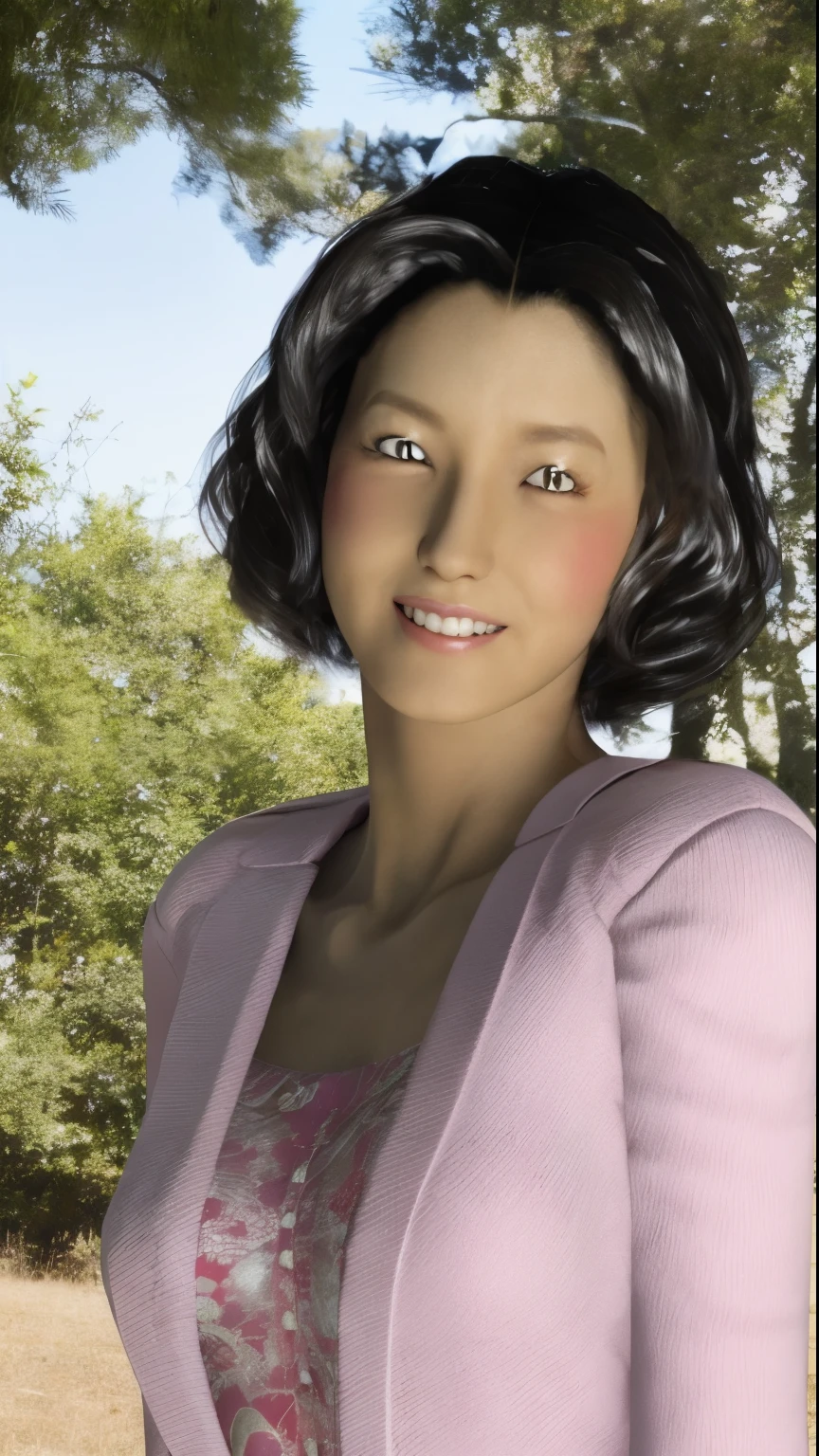 (masterpiece:1.3), (8K, realistic, Raw photo, highest quality: 1.4), Japanese, (1 girl), beautiful face, (realistic face), (black hair, short hair:1.3), beautiful hairstyle, realistic eyes, detailed and beautiful eyes, (realistic skin), beautiful skin, Charm, ultra high resolution, surreal, very detailed, golden ratio, detailed face,looking at the viewer,smile,open white shirt,medium breasts,Are standing,put your hand on your waist