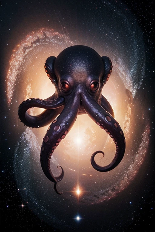 A octopus with horns and looks like a galaxy art