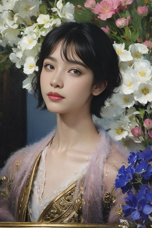 have muscles, 1 man, alone, (oil painting:1.5), (Village health worker:1.2), A man was joyfully spinning around in the rain., 1 boy, short hair, flower, Lysianthus ,In the style of light pink and light blue...., Dreamy and romantic elements..., หยดน้ำflowerบนใบหน้าของเขา, in collage format, Made from insects, William Wegman, color, white background, pencil art illustration, National Geographic Photograph, luxurious, extravagant, Stylish, , wealthy, elegance, Stunning beauty, professional, high contrast, details, Describe a dream, An unusual scene with elements that seem to merge with the background.