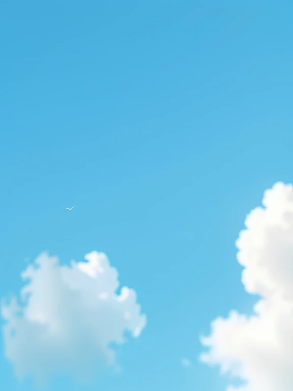 Blue sky with white round clouds