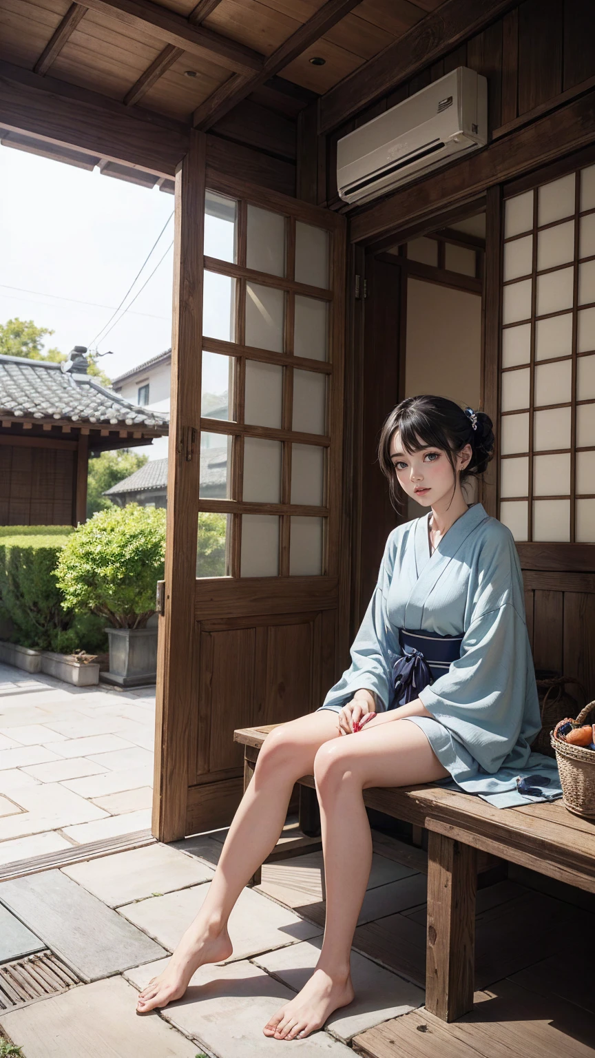 (Photorealsitic, Detailed face, Detailed skin, 16 K, Best Quality, Perfect , masutepiece) , Photo of woman relaxing in old Japan house, bustshot, Face Focus ,Deep V Neck Dress, Large breasts, wide chest opening, Deep cleavage, Elegant dress, The interior of an old house in Japan with natural beauty and calm,
You can see a space called doma where you can walk with your shoes on., Water buckets in the kitchen placed on the dirt floor where cooking and farming work was carried out, etc.,Tatami floor room at the back of the dirt floor, Tatami mats with moisture control and heat retention,
Rooms with multiple rooms separated by fusuma, Fusuma that can be opened and closed to change the layout, futon bedding、bureau、In a room with a desk, etc., Shoji paper pasted on the window of the room,Shoji paper that brings soft light to the room with the transparency of washi paper,Flowers drawn on shoji paper、Drawings of birds, etc.,Shoji paintings that evoke the traditional aesthetic sense of Japan, Opening the window at the edge porch,