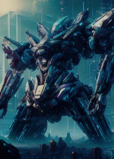 NSFW masterpiece,(best quality)Giant Cyberpunk Female Mechanical Titan,Marble prosthetic breast modified with giant mechanical structural modules,Mega Evolution Future Technology Titan,Apocalyptic cloudy sky and dilapidated underground city ruins at night,Jewelry-encrusted mechanical breast prosthesis,Marble cracked skin shell,Heavy exoskeleton fantasy technology evolution mecha,Dark fantasy art rendering,Standing on the smoky ruins,Dark swamp atmospheric fog special effects,