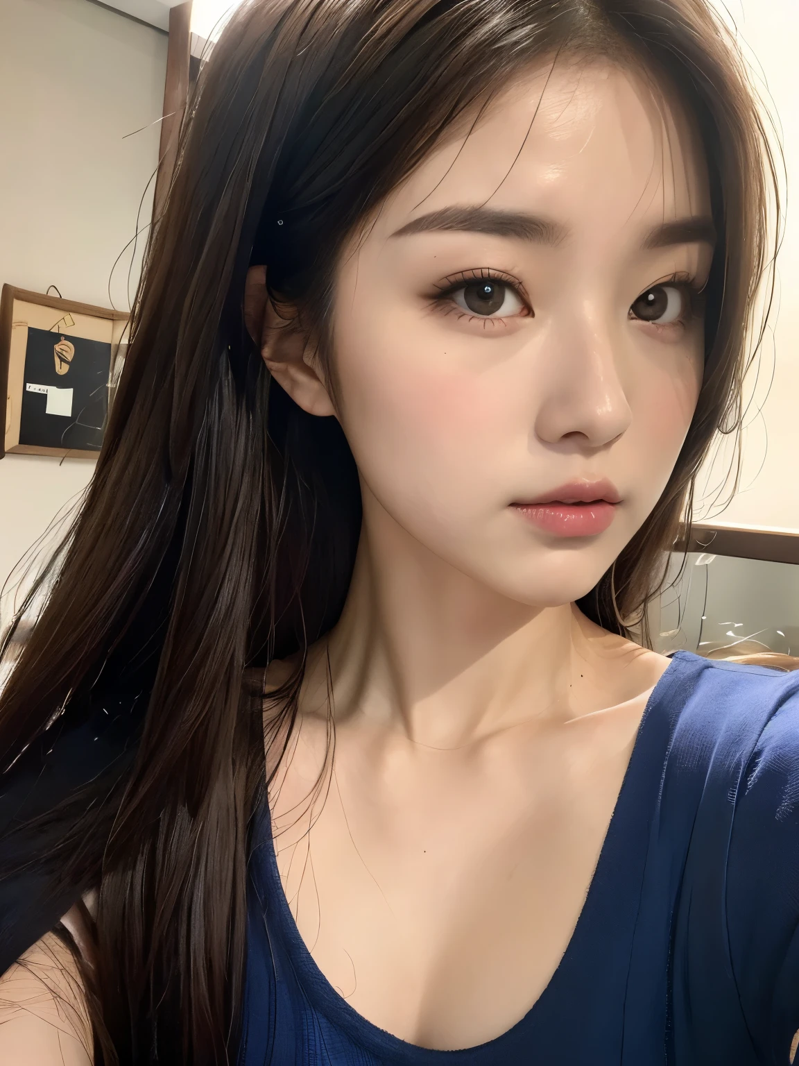 a close up of a woman in a blue top posing for a picture, beautiful south korean woman, beautiful young korean woman, gorgeous young korean woman, korean girl, korean woman, young adorable korean face, tzuyu from twice, beautiful asian girl, headshot profile picture, girl cute-fine-face, cute korean actress, young cute wan asian face