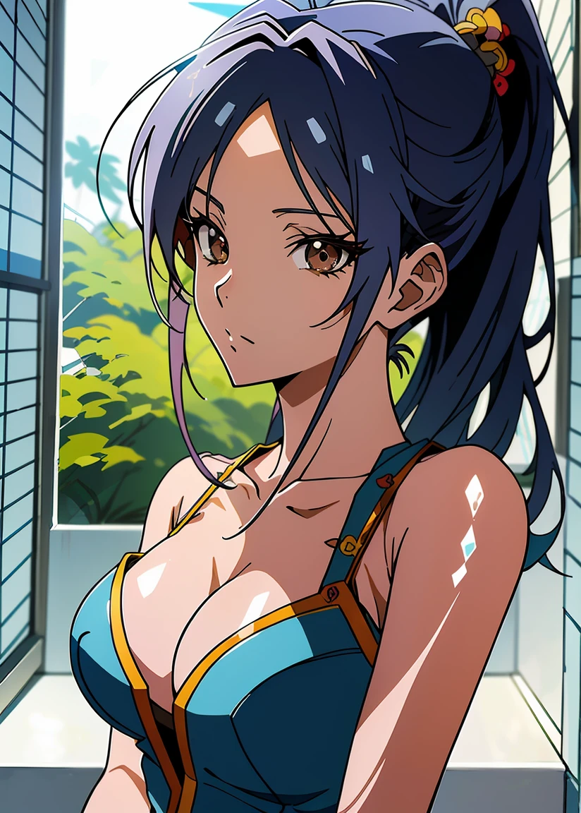 (((Melhor qualidade anime HD)))(( MULHER coreana ))Linda deccabelo preto vestindo uma toalha sorindo(( estilo ANIME ))