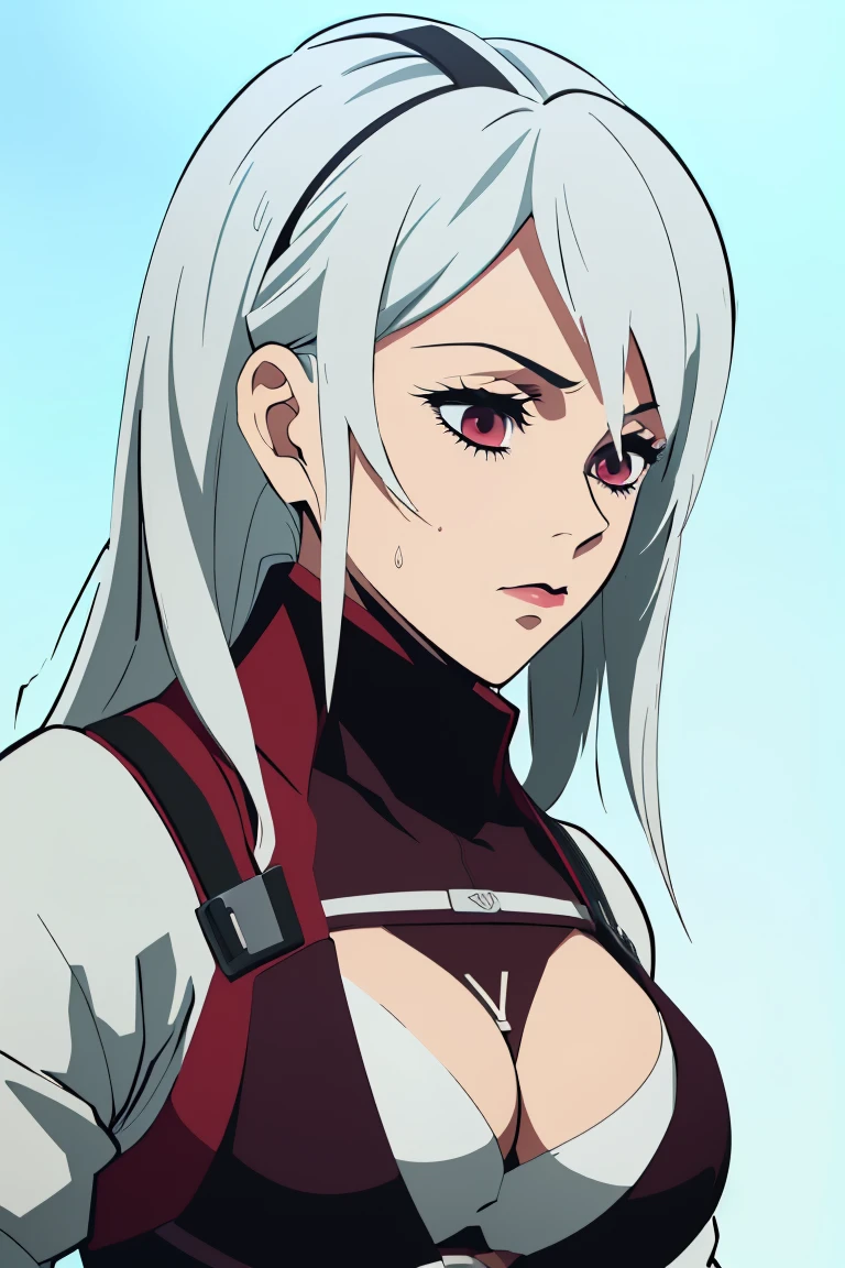 animesifica a dramaticidade da cena, while the 2D anime-style Nier Automata VER1 brings a futuristic feel to the action. **Dicas:** *SANGUE en volta ,long red hair huge breasts thin bikini Use descriptive and evocative language to create a vivid image in the reader's mind BLOOD around the body. * Be specific about scene details, como o ambiente, the character's appearance and the type of attack she is performing. * Use strong action verbs to convey the dynamics of the scene. * Incorpore sexy seios enormes suor biquine elementos do estilo Nier Automata VER1, such as gothic aesthetics and existentialist themes.
