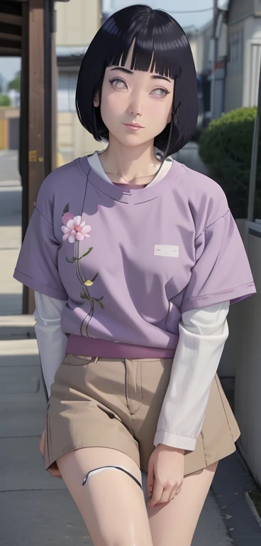 {-error_of_anatomy:1.0}master part, disorganized, Hinata\(bolt\), 1女of子, alone,mature woman, 紫ofフード,layered sleeves, 茶色ofパンツ, outdoor, Campo of flores of lavanda, look at the petals), cloudy sky, perfect composition, be familiar with lips, peito granof, beautiful face, body proportions, blush, (ピンクof唇), short hair, 薄紫色of目, soft expression, sad smile, Super realistic, be familiar with, Photo session, realistic face and body, realistic hair, realistic eyes, realistic nose, realistic lips, 茶色ofパンツ, anime, andando sob as petalas of flores, Lilac Sneakers