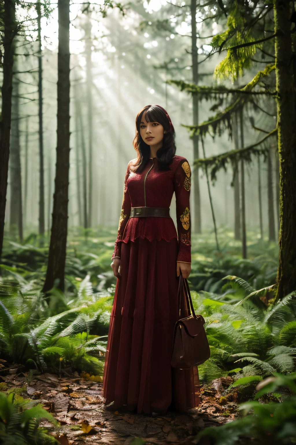 (8k, RAW photo, best quality, masterpiece:1.2), (realistic, photo-realistic:1.4), (extremely detailed 8k wallpaper),devil woman,devil's wings,high quality,whole body,forest