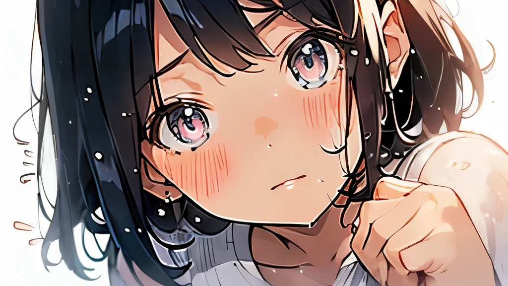 (embarrassed,blush:1.3),
,(steam:0.8),(wet:0.8),(sweat:0.8),(trembling:1.3)
,(parted lips:1.3),(harf open eyes:1.4),(feeling weak:1.5)(embarrassed,blush:1.3)(Baby Best Quality、High resolution)、tongue out、transparent makeup、17 year old female、black hair、short hair、