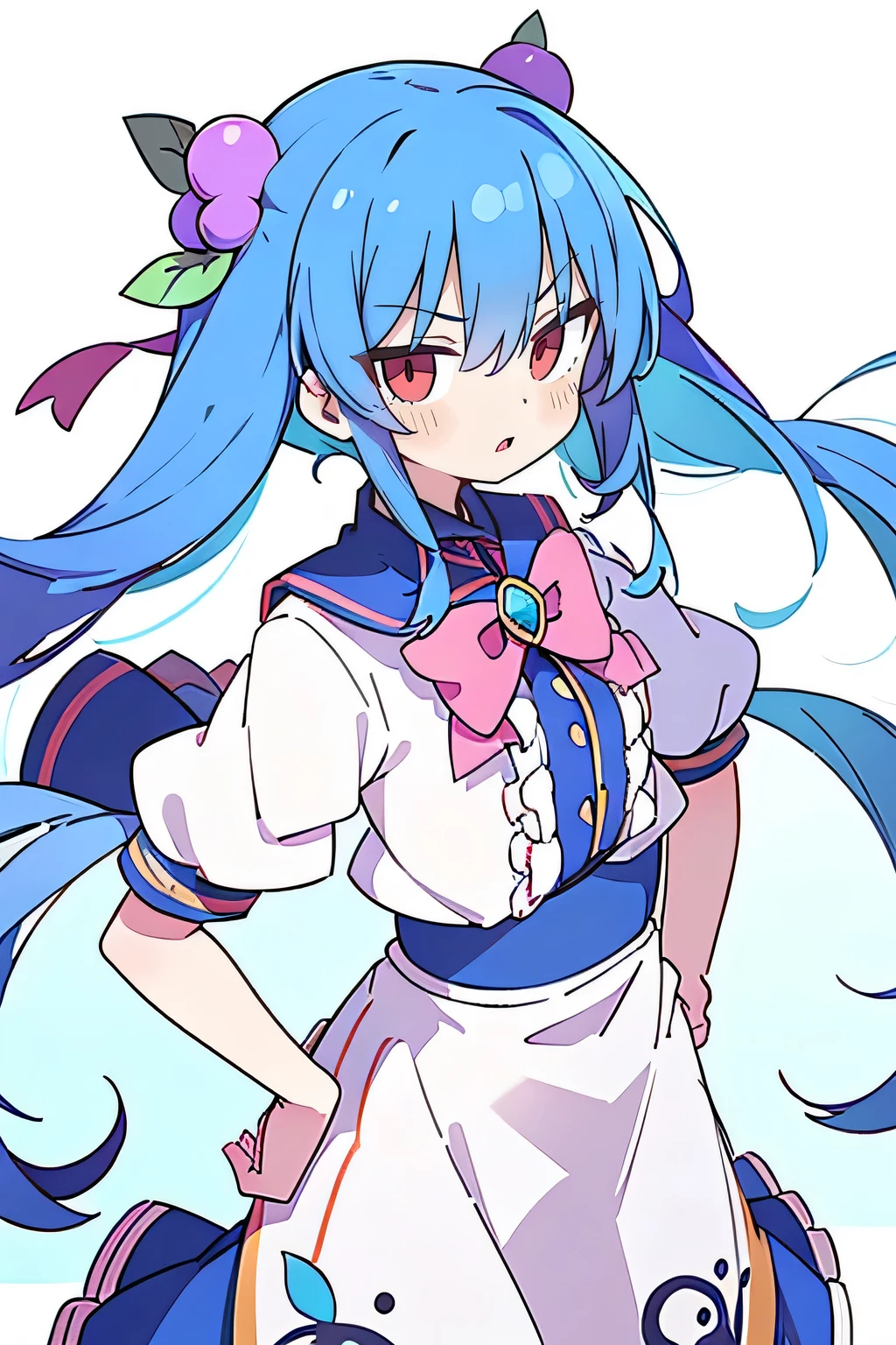 (masterpiece),best quality, expressive eyes, perfect face, 1girl,
Put your hands on your waist,fair, Gorgeous,Japanese cartoons,girl,lola,Hina Angel, blue hair, blue haired, floating clothes,Grab your waist, Grab your waist, hands on hips , hands on hips,flat chest