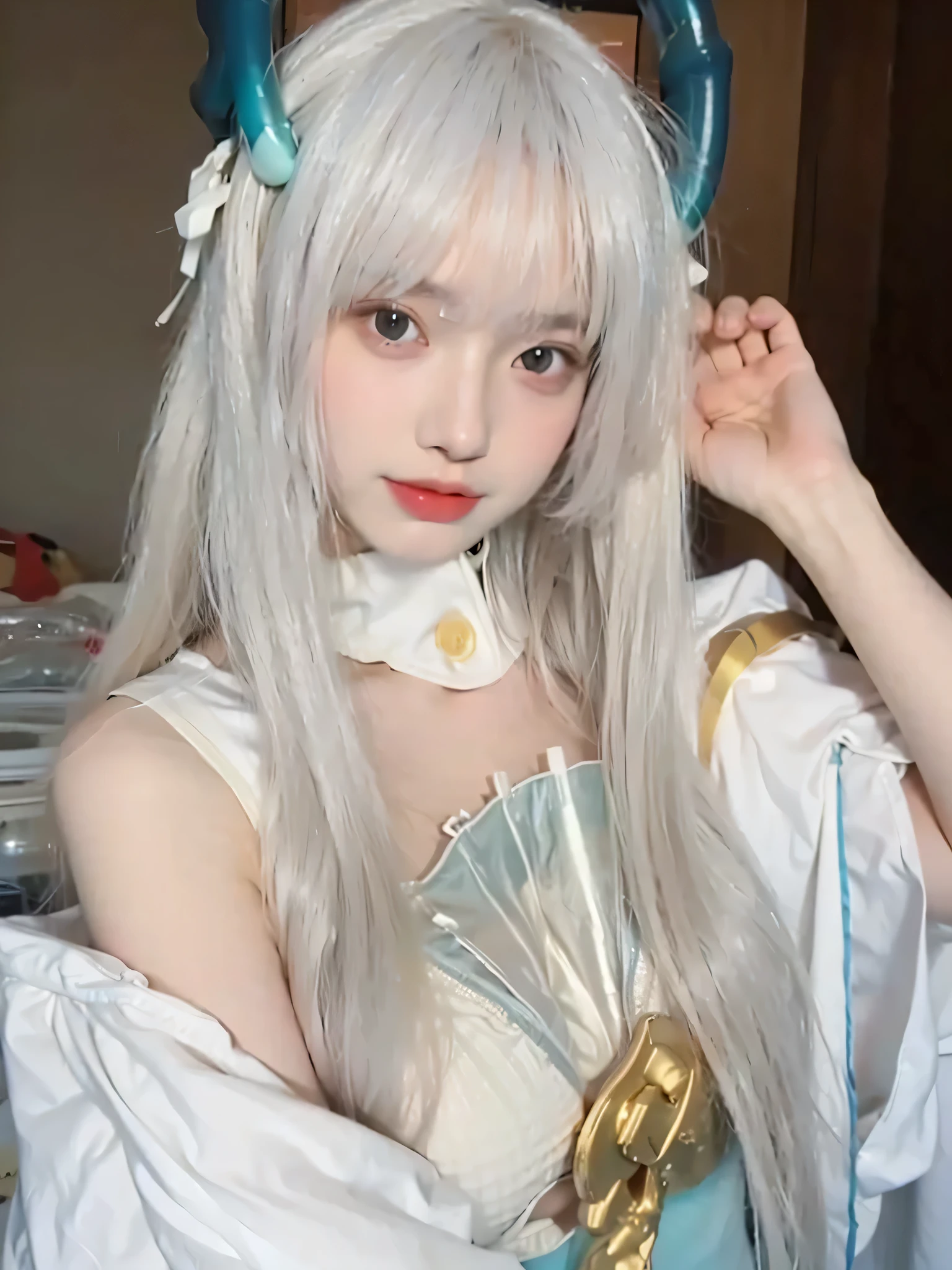 (Big breasts:1.4),(competition swimsuit:1.4),(best quality,masterpiece,ultra high resolution,(lifelike:1.4),1 girl,(16 years old:1.4),(Partially unbuttoned:1.5),