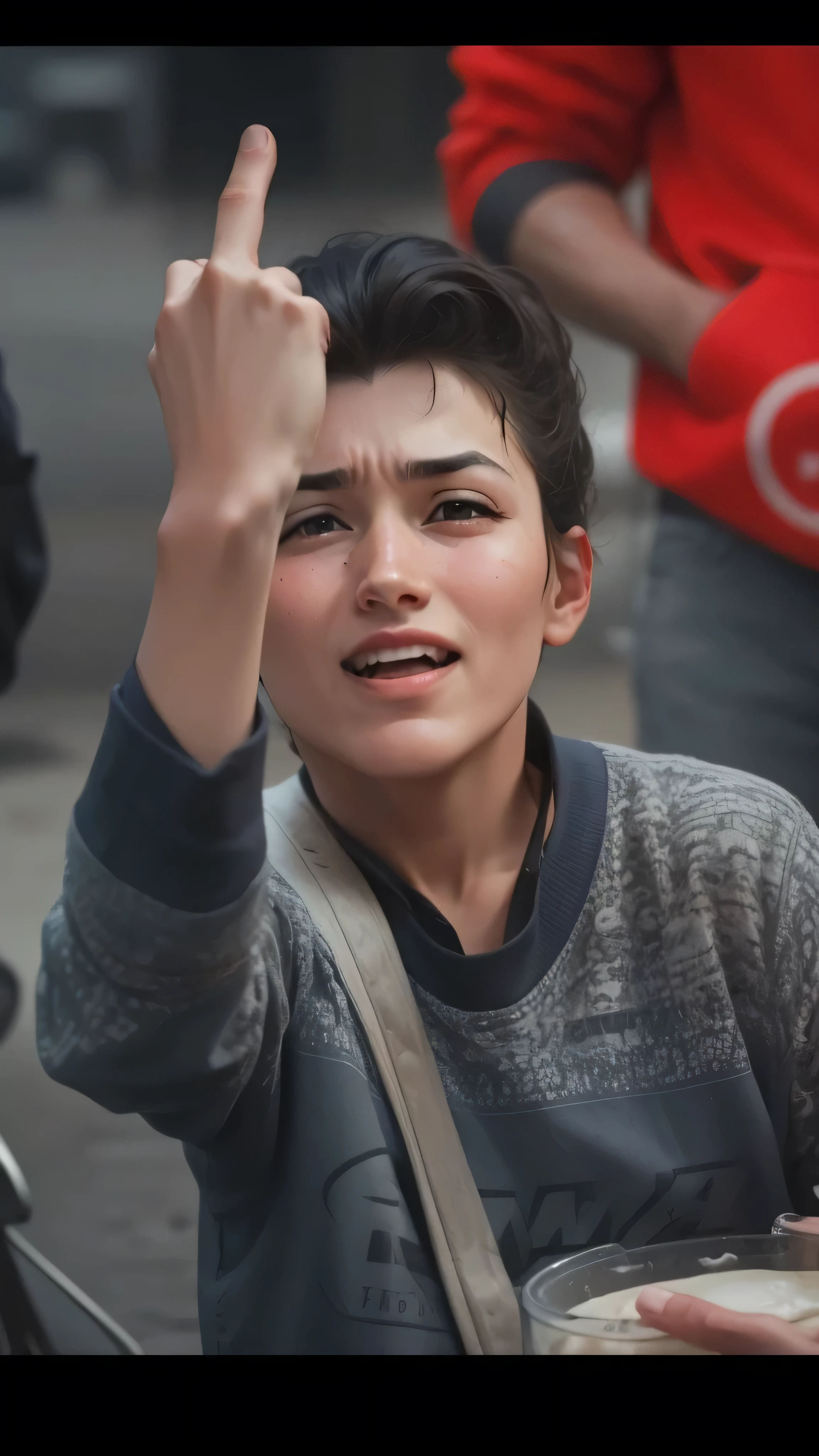 Realistic ultra HD close-up portrait,Facial expressions show strong emotions