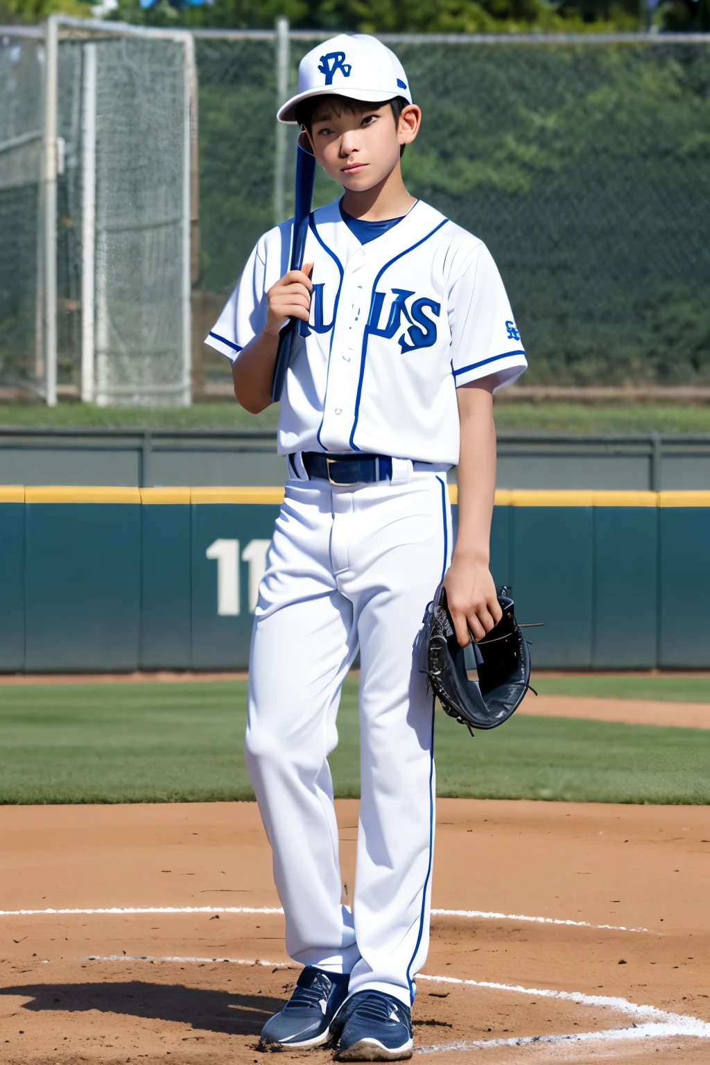 youth baseball 1 blue and white uniform Fit-fit uniforms batter